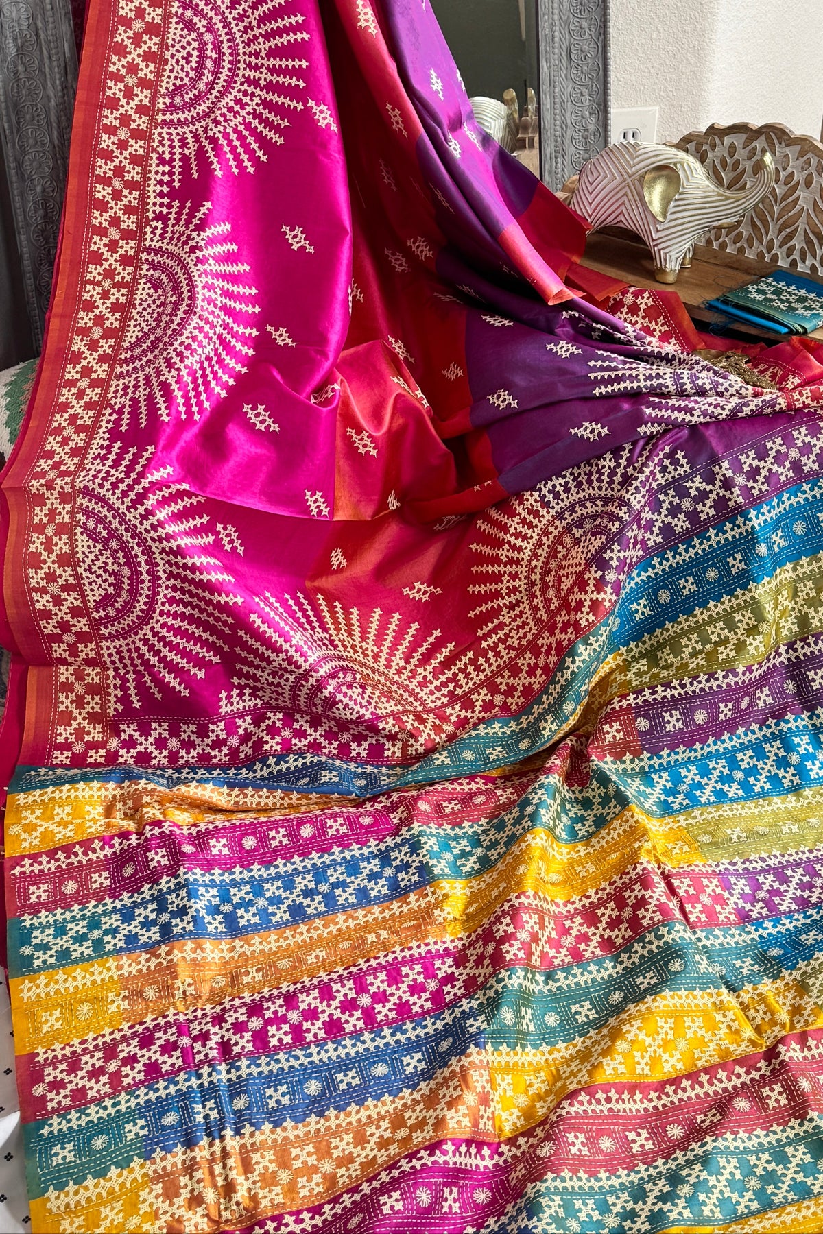 Kantha Stitch Saree