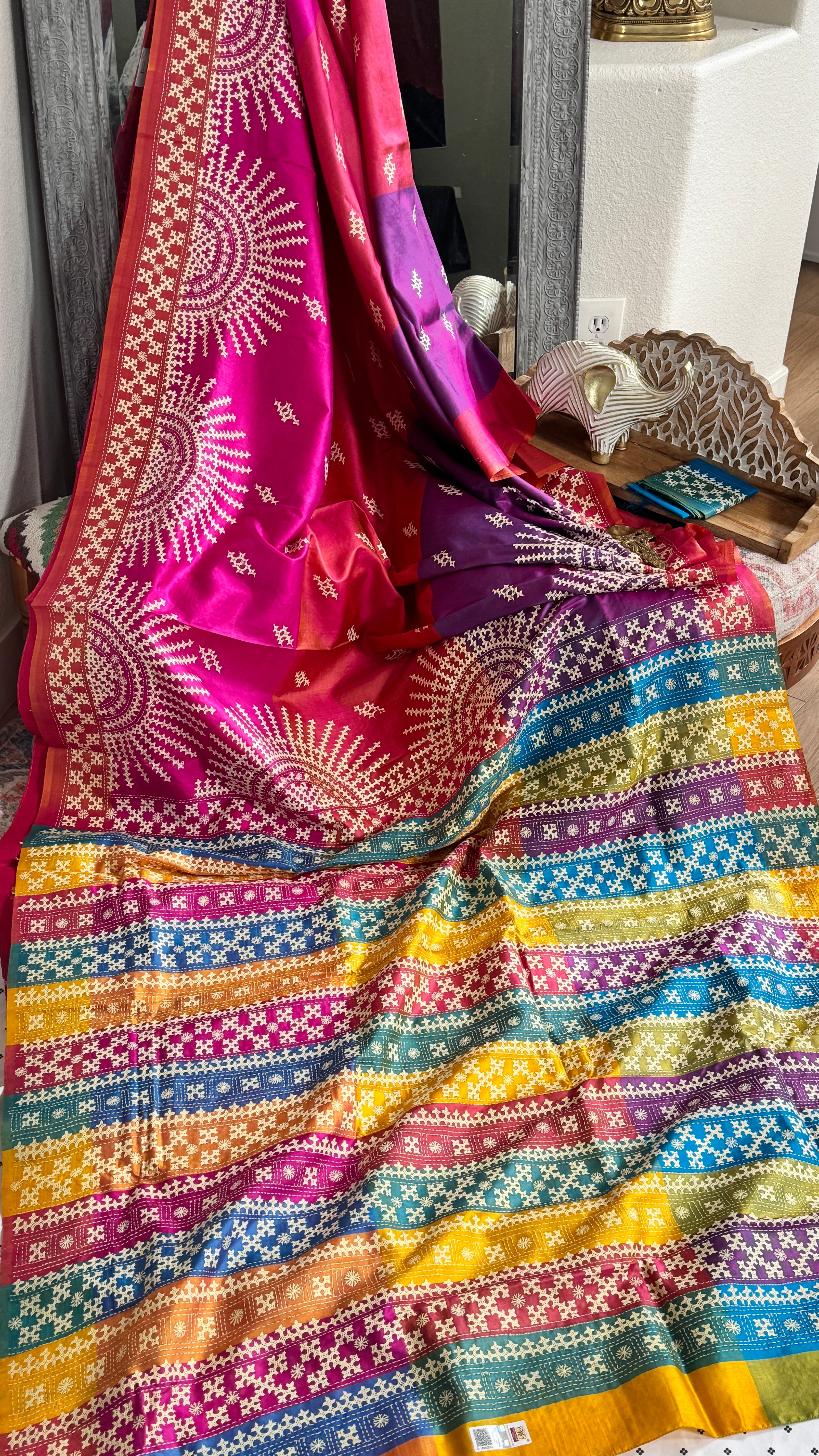Kantha Stitch Saree