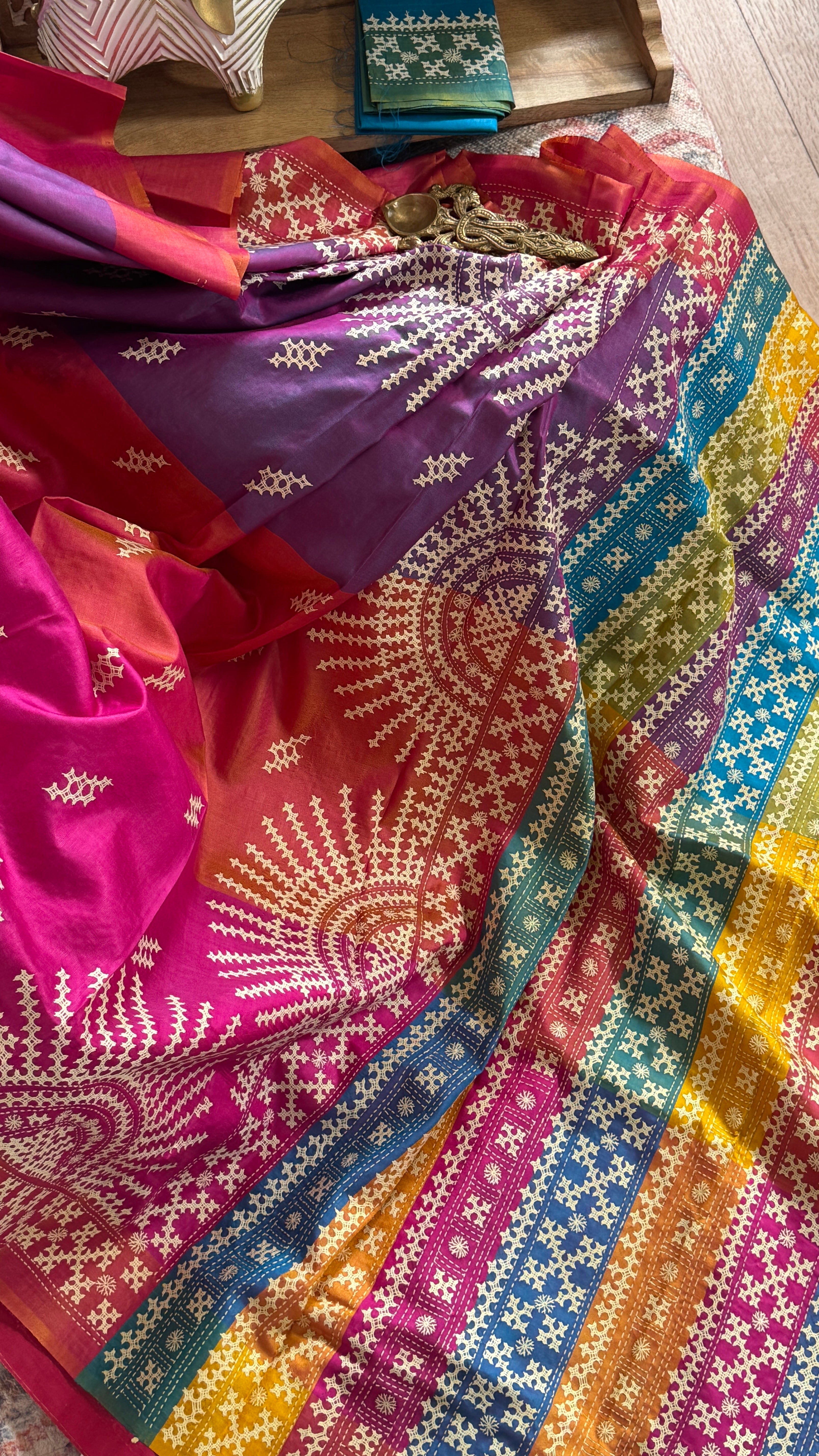 Kantha Stitch Saree