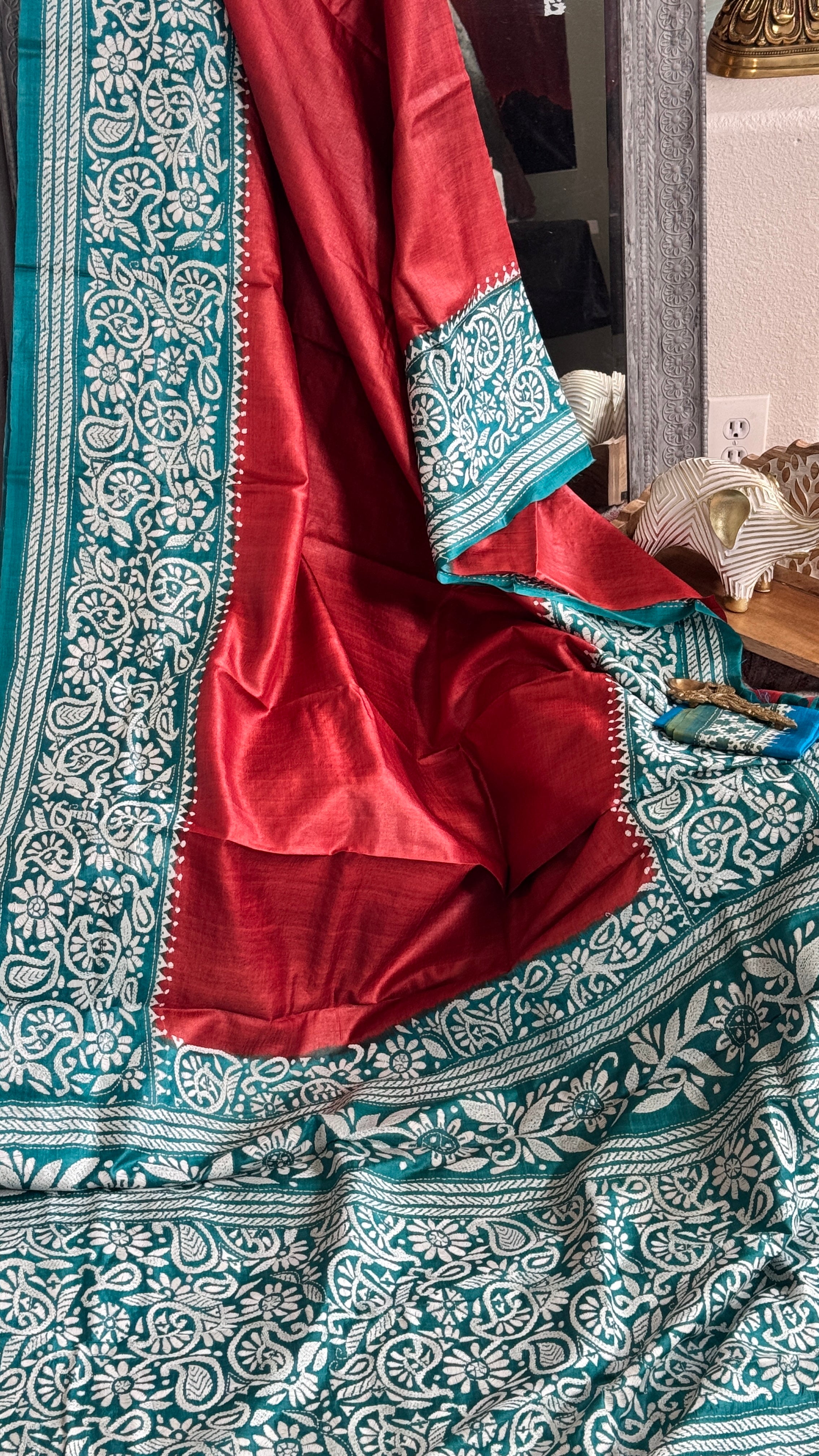 Kantha Stitch Saree
