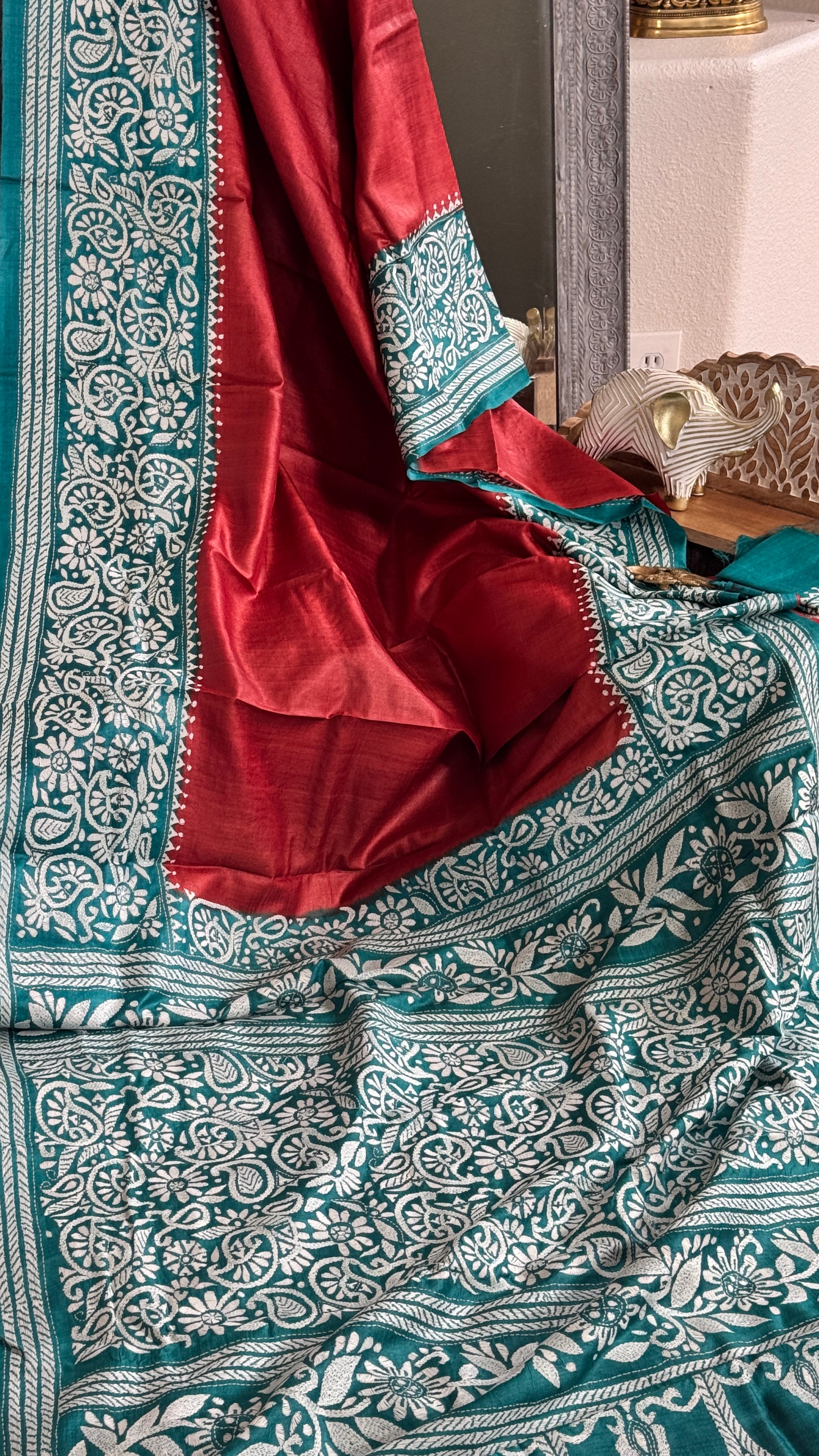 Kantha Stitch Saree