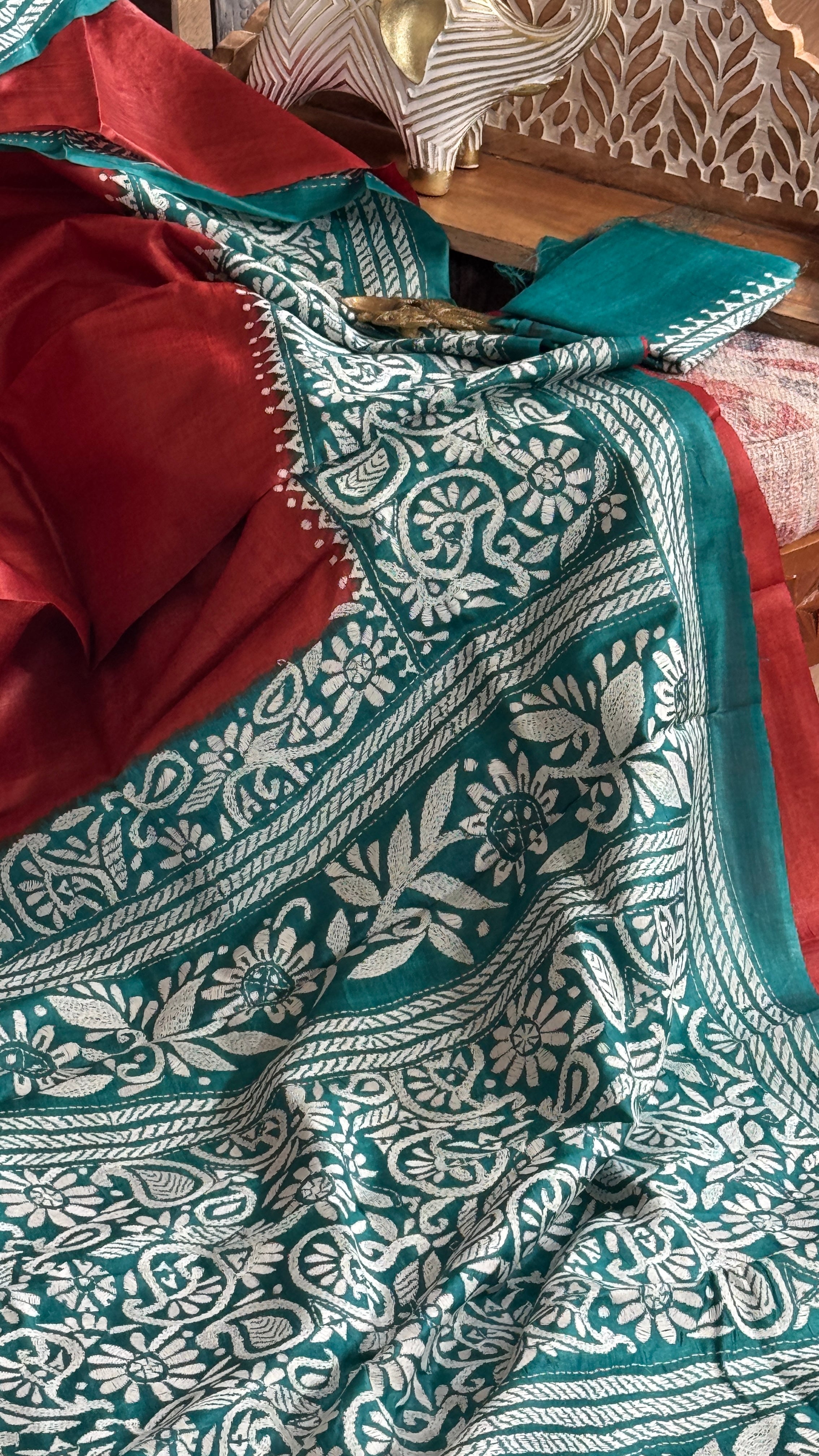 Kantha Stitch Saree