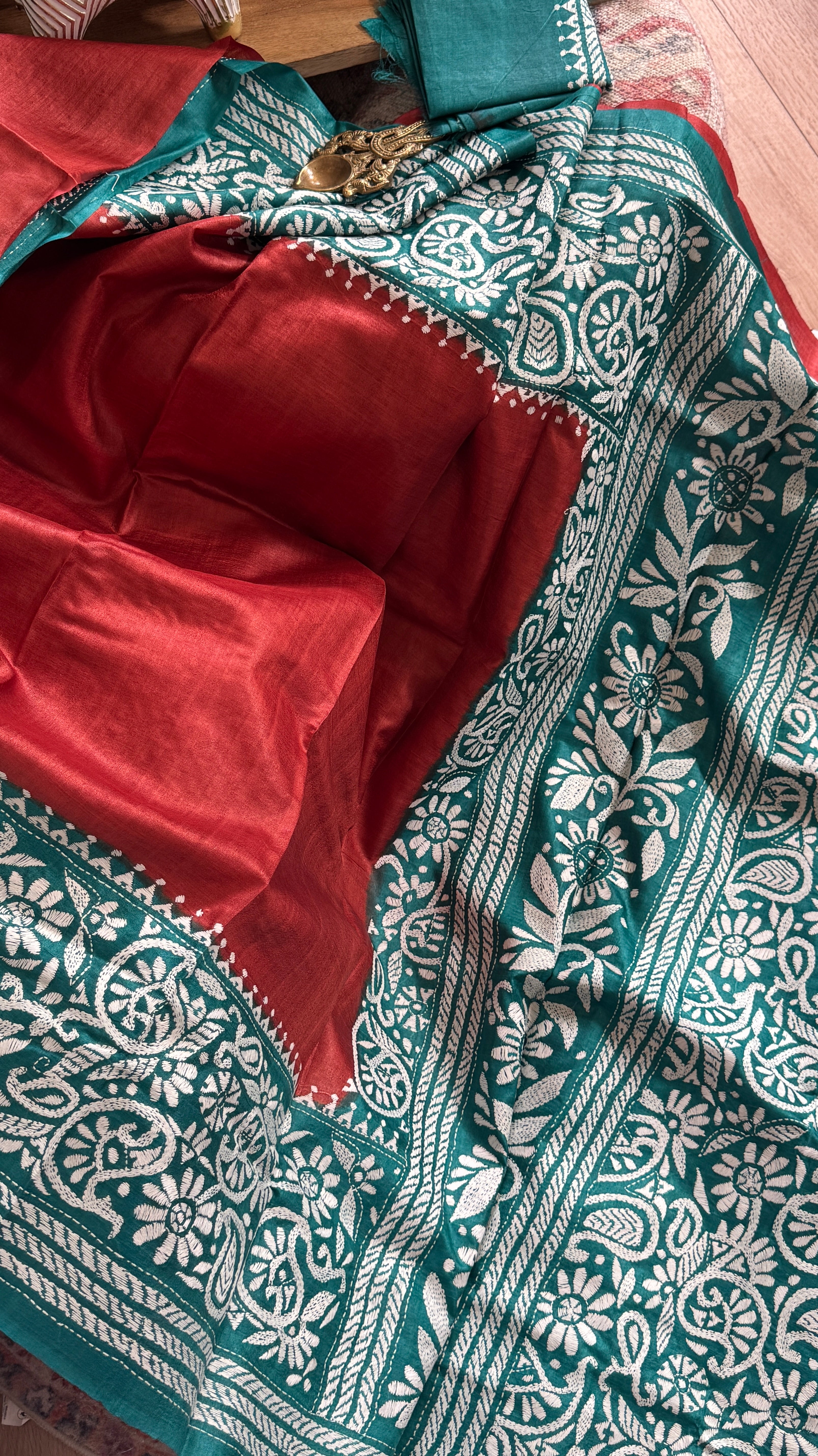 Kantha Stitch Saree