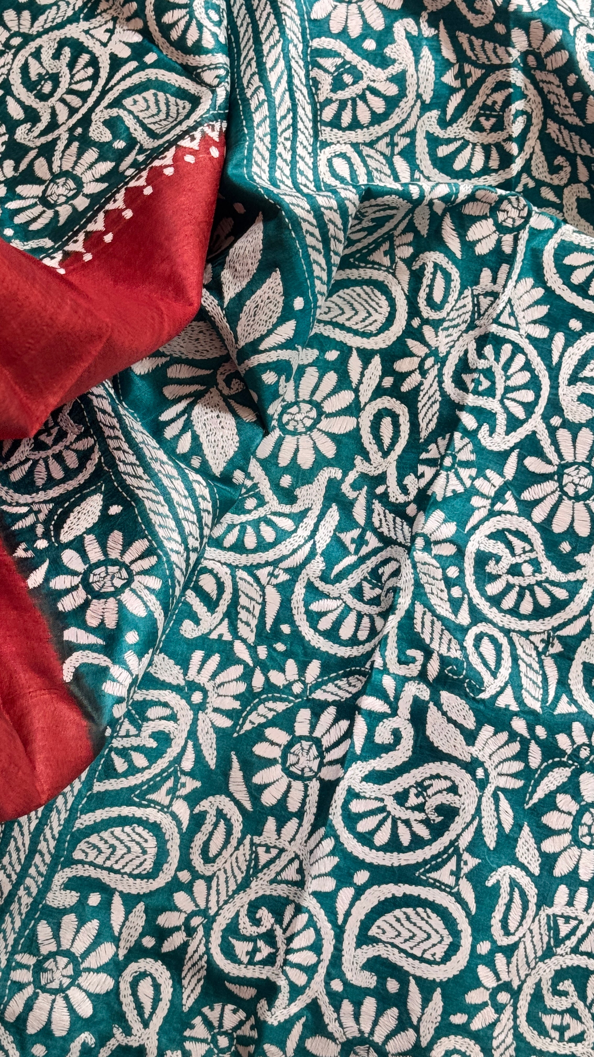 Kantha Stitch Saree
