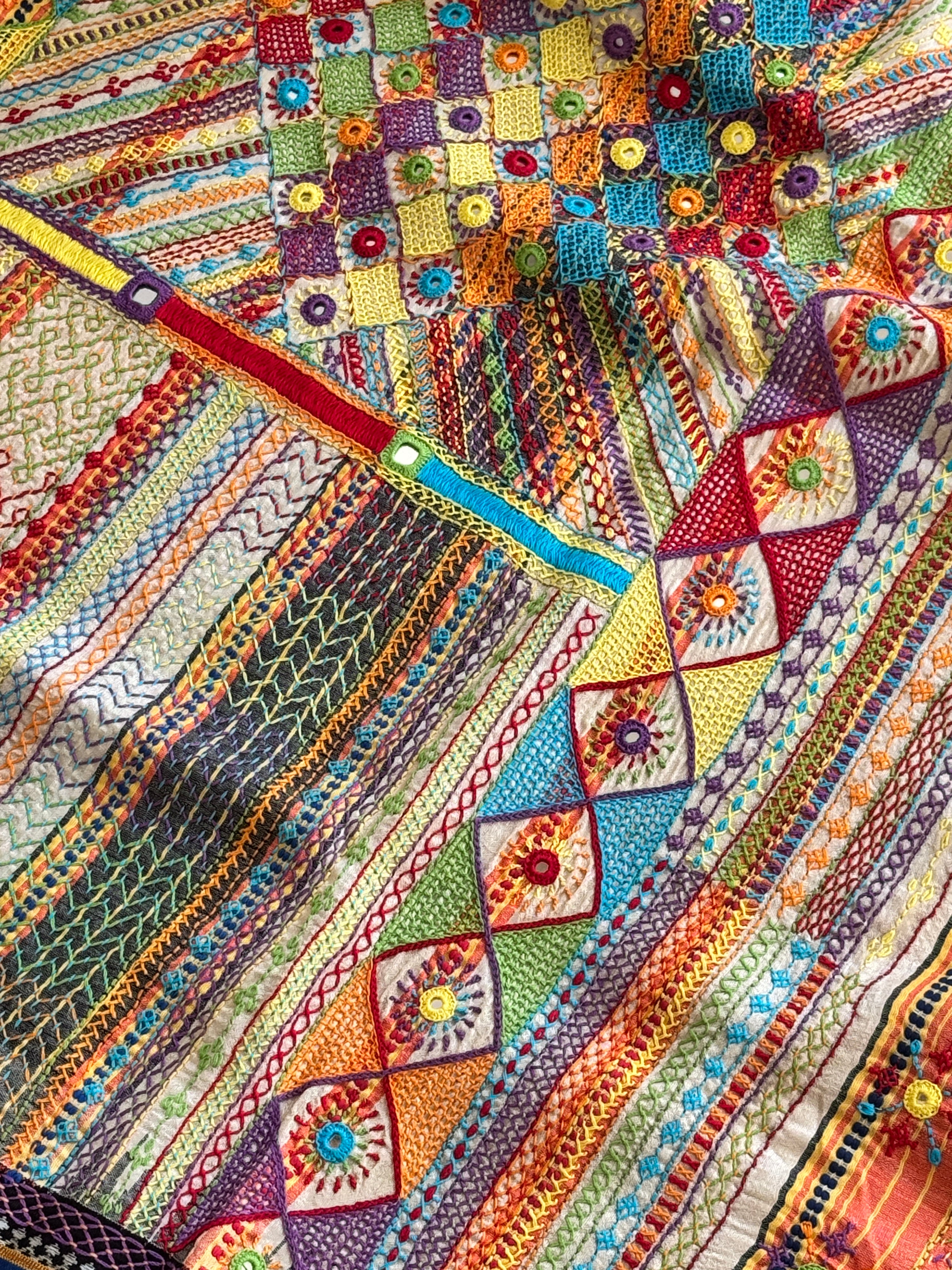 Lambani Hand Embroidered Vidharba Tussar Saree - orange