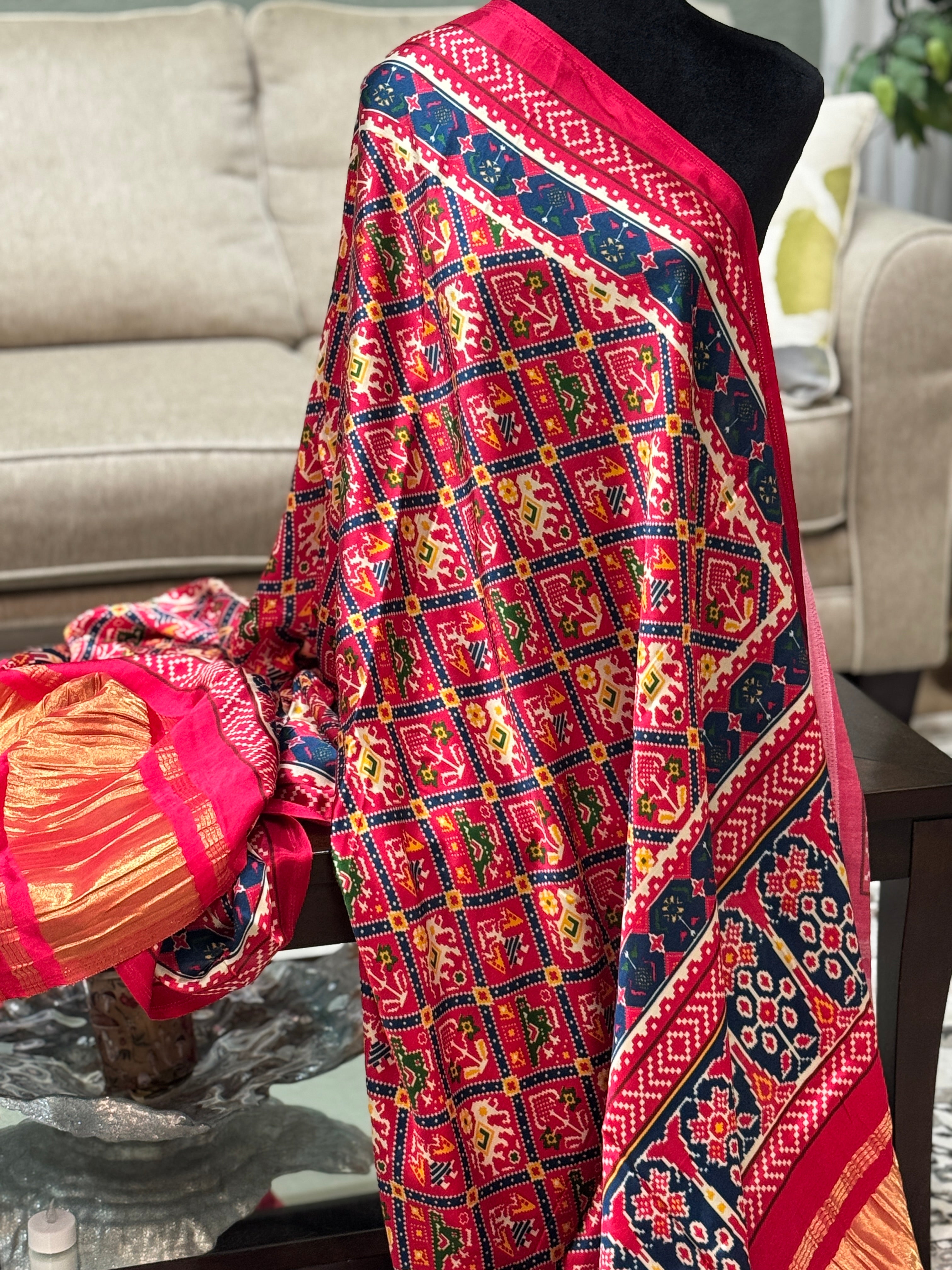 Gajji Silk dupatta - blue