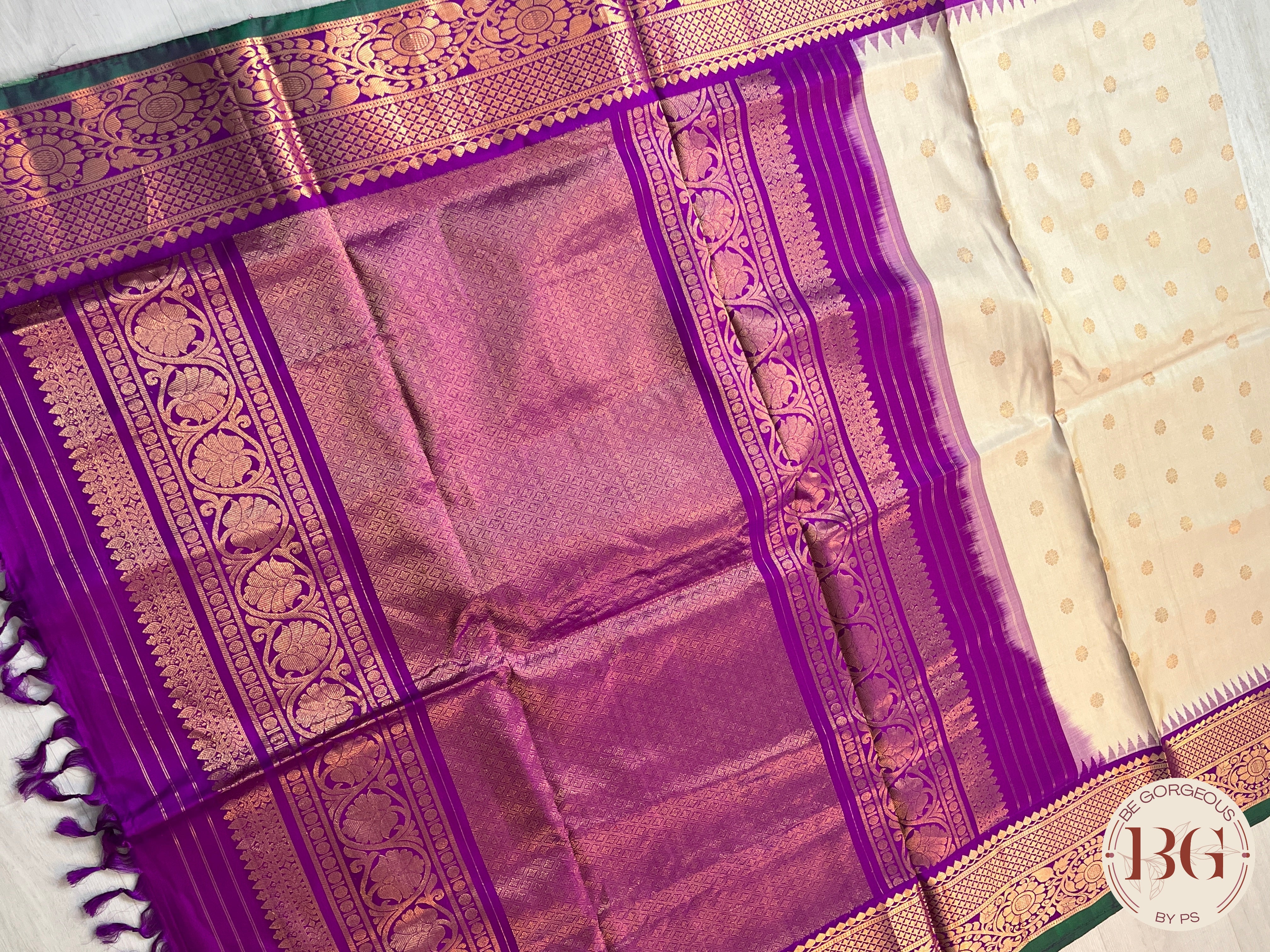 Gadwal Pure Silk Handloom Saree saree - purple