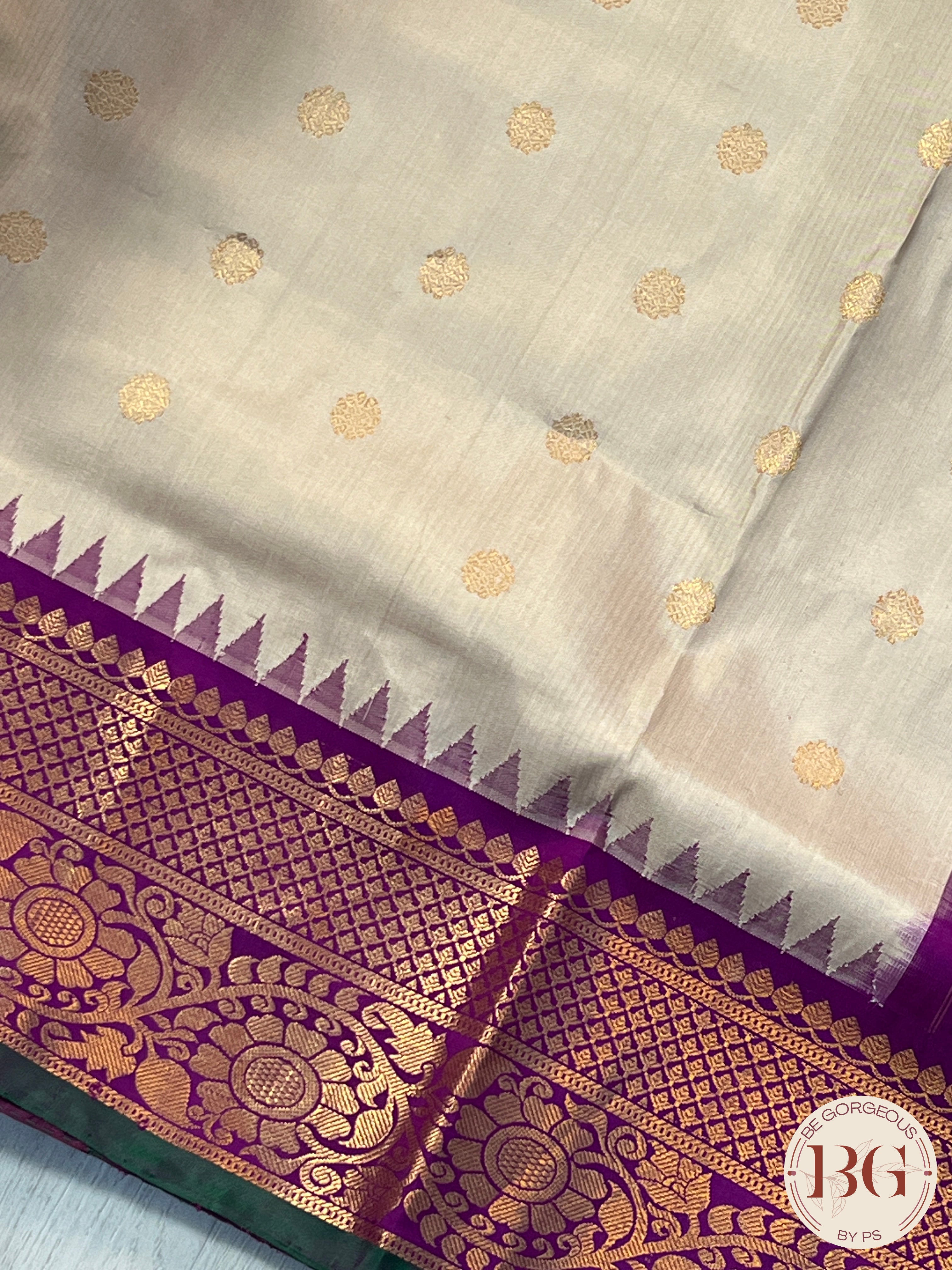 Gadwal Pure Silk Handloom Saree saree - purple