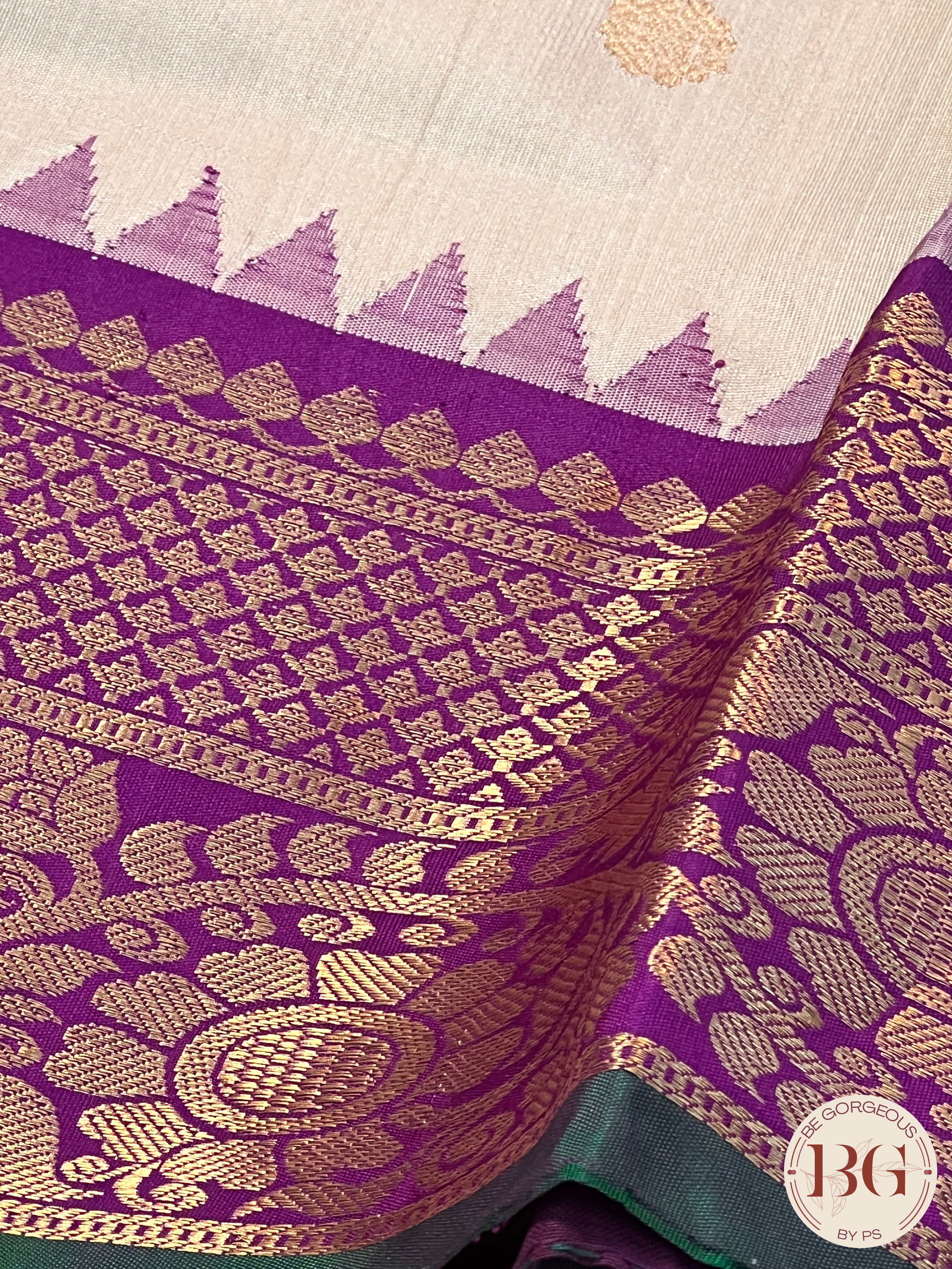 Gadwal Pure Silk Handloom Saree saree - purple