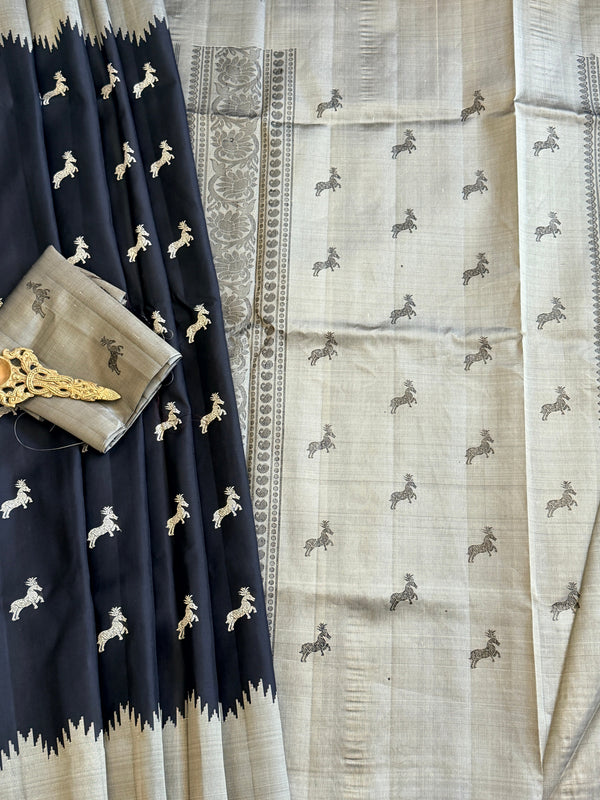 Kuttu Gadwal Pure Silk Handloom Saree