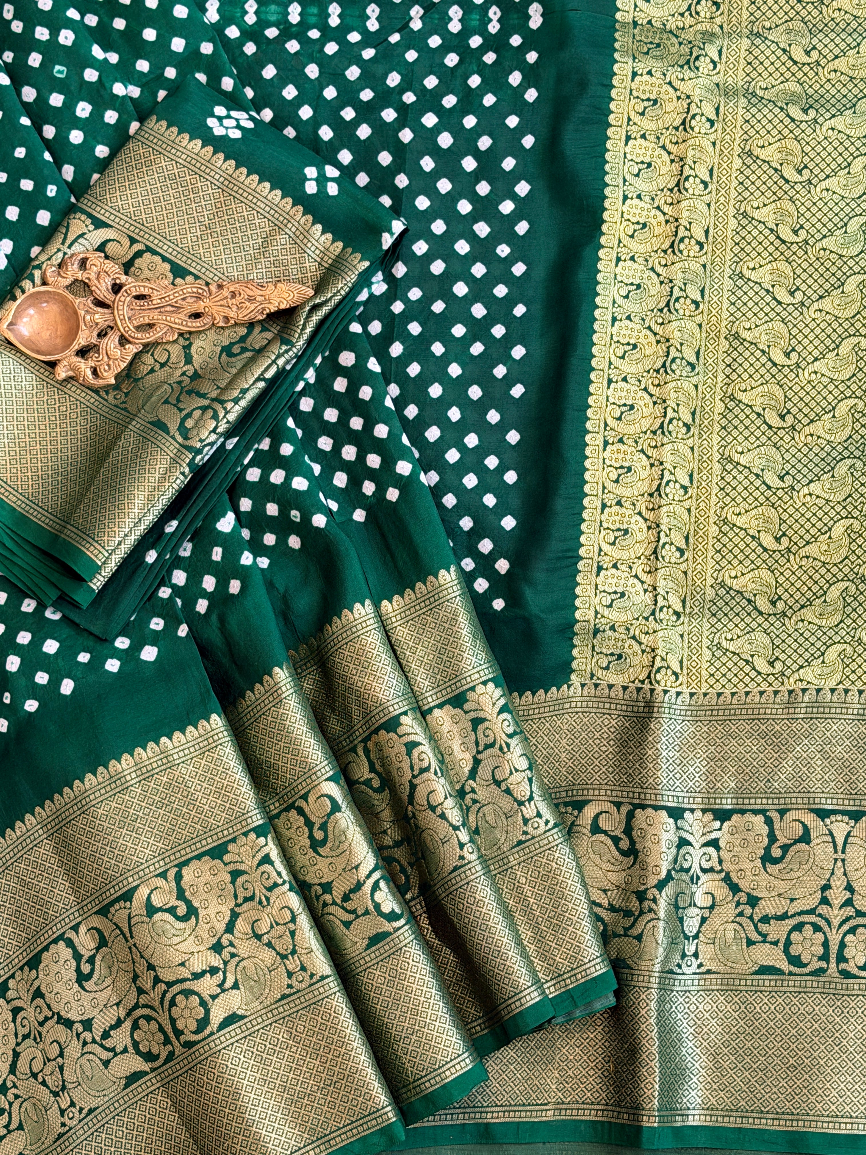 Bandhani on Silk Saree