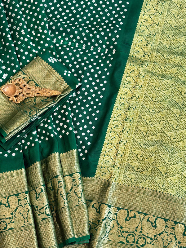 Bandhani on Silk Saree