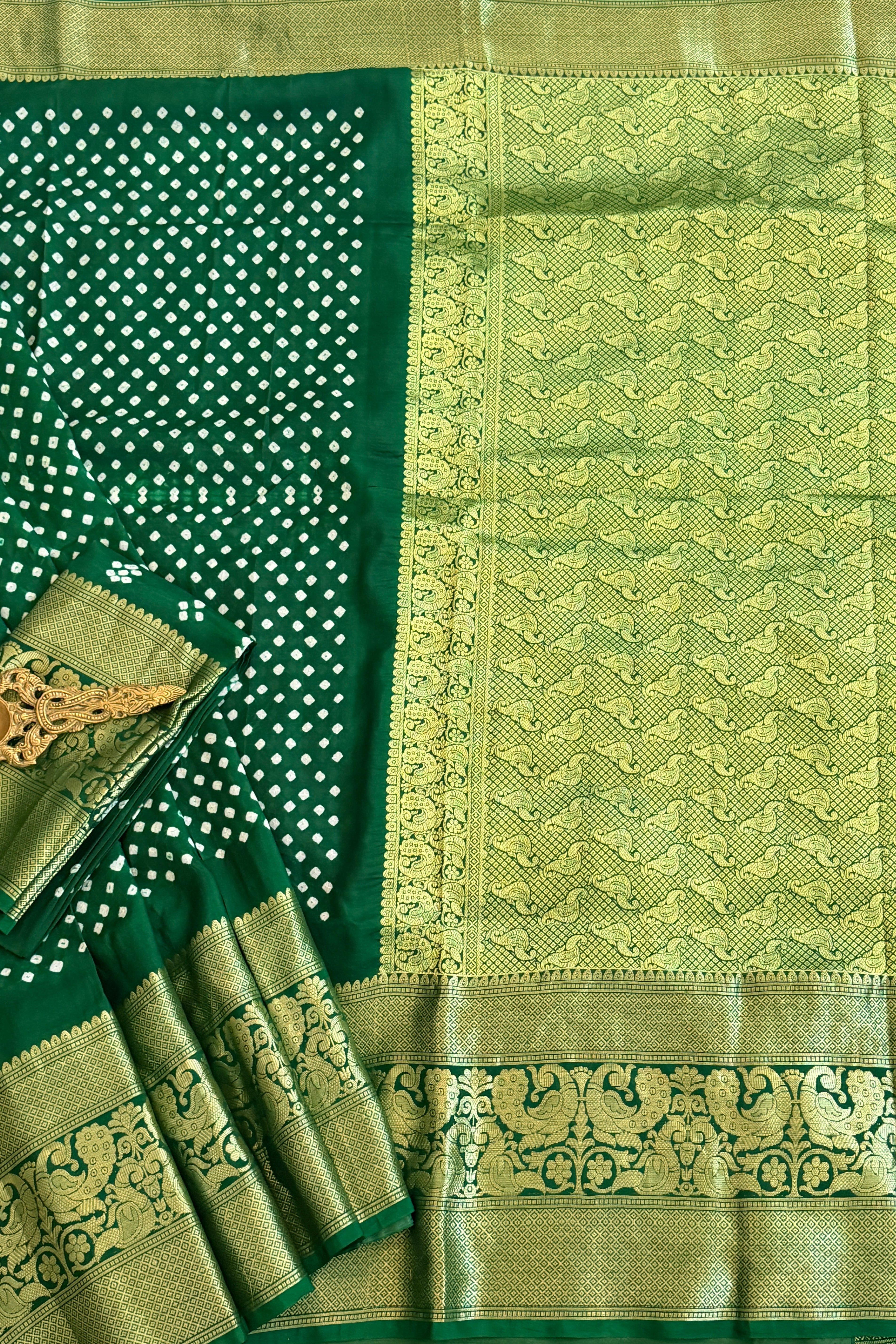 Bandhani on Silk Saree