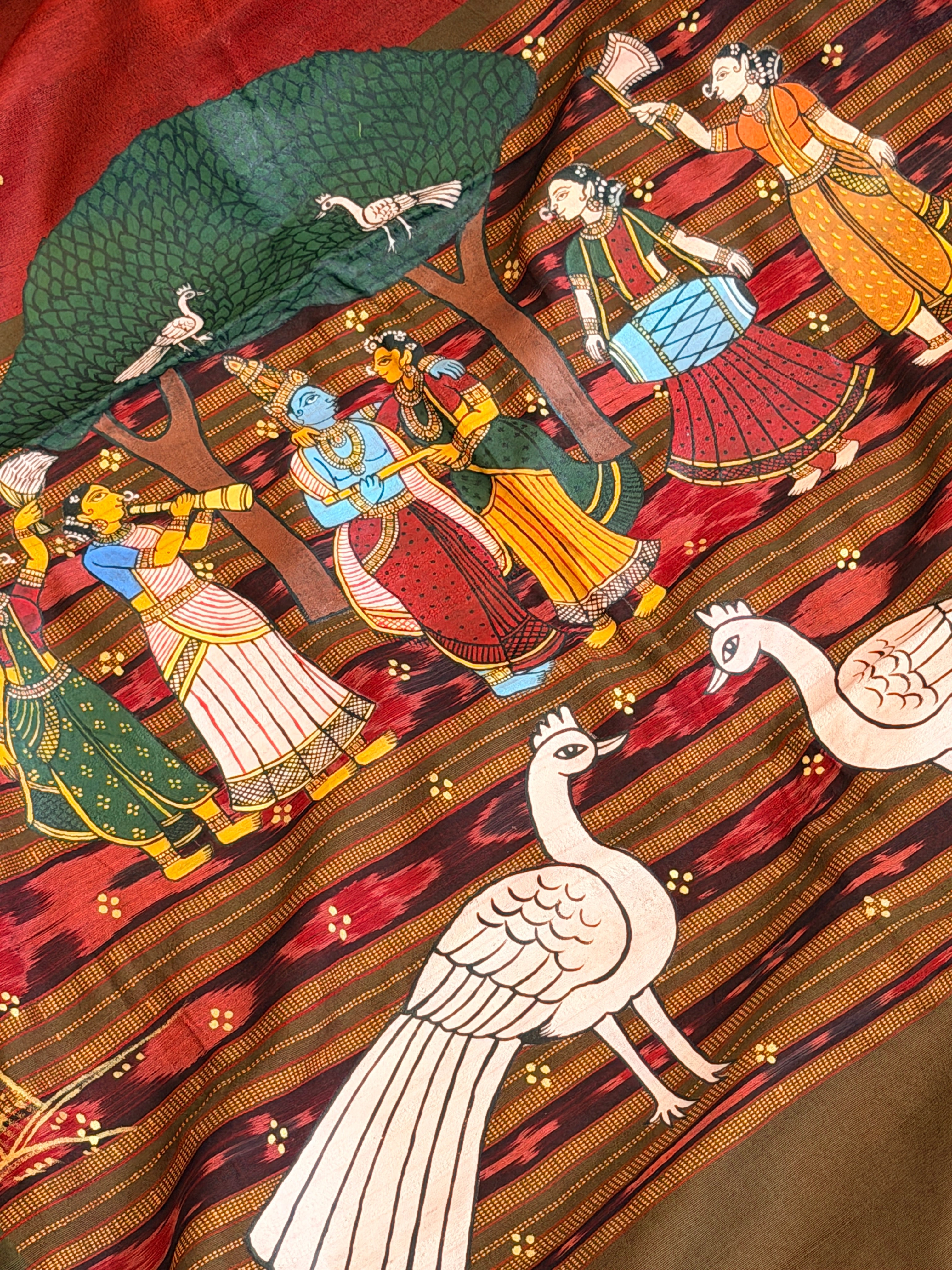 Pattachitra saree on raw silk