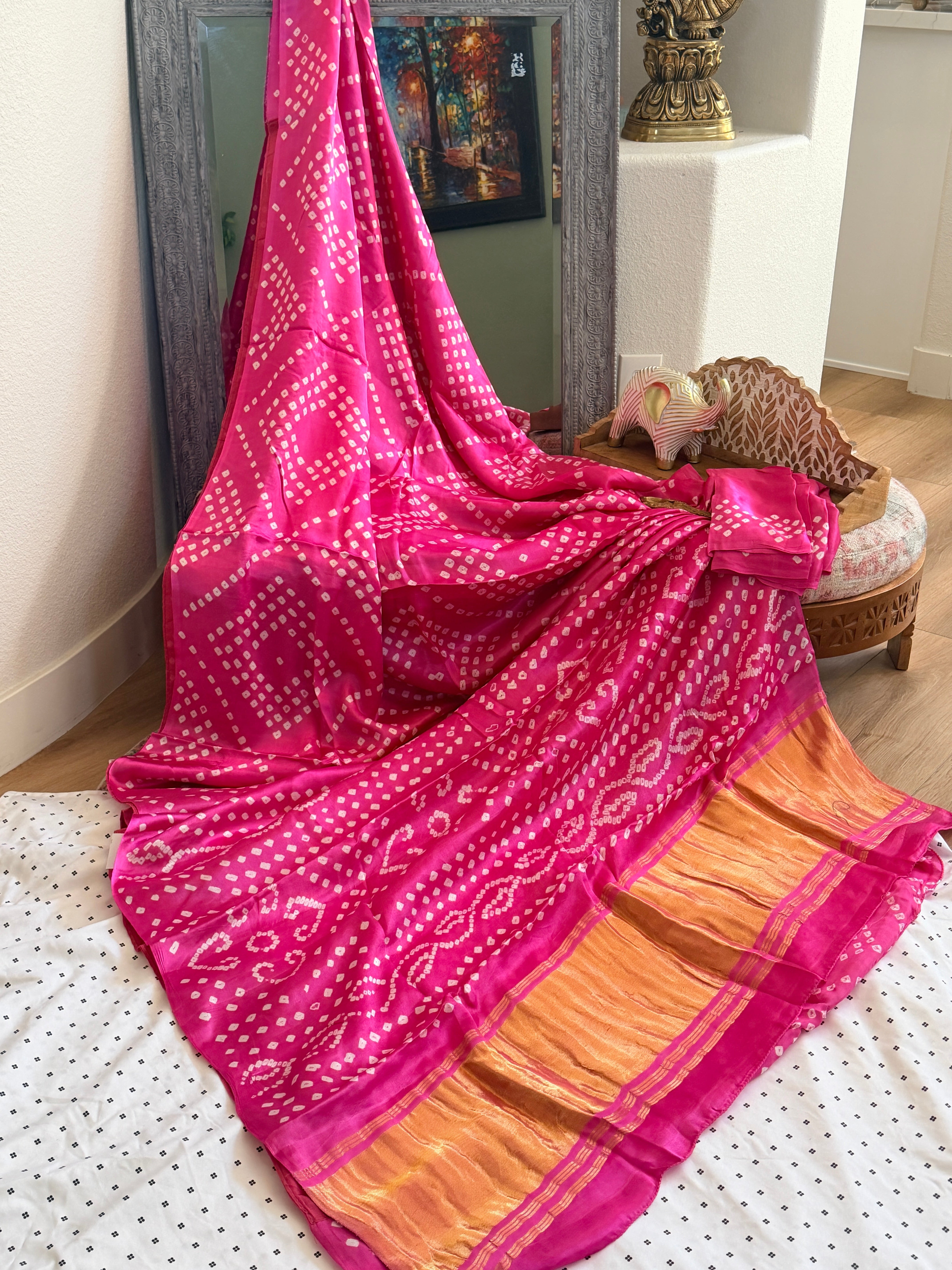 Bandhani Modal Silk Saree