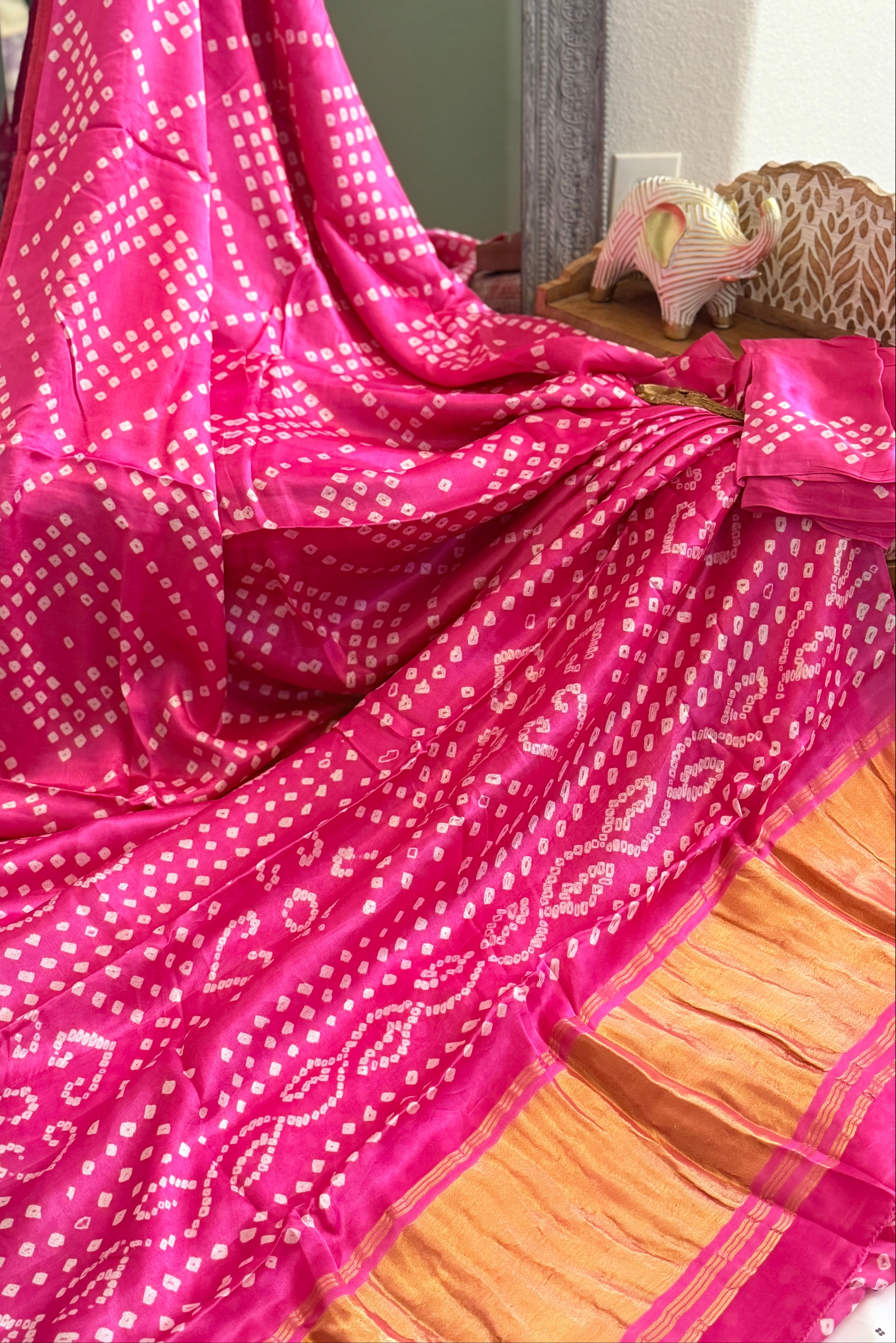 Bandhani Modal Silk Saree