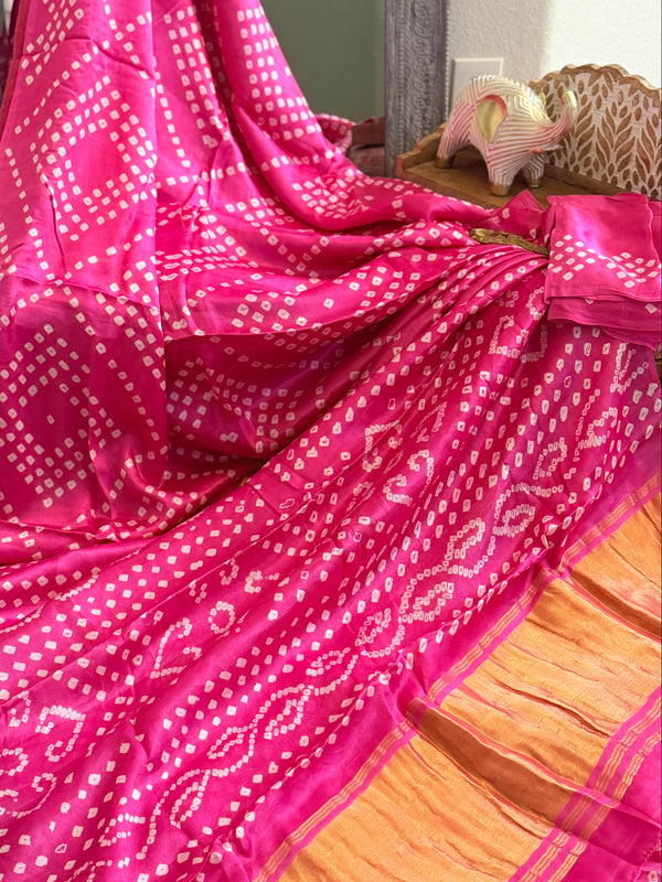 Bandhani Modal Silk Saree