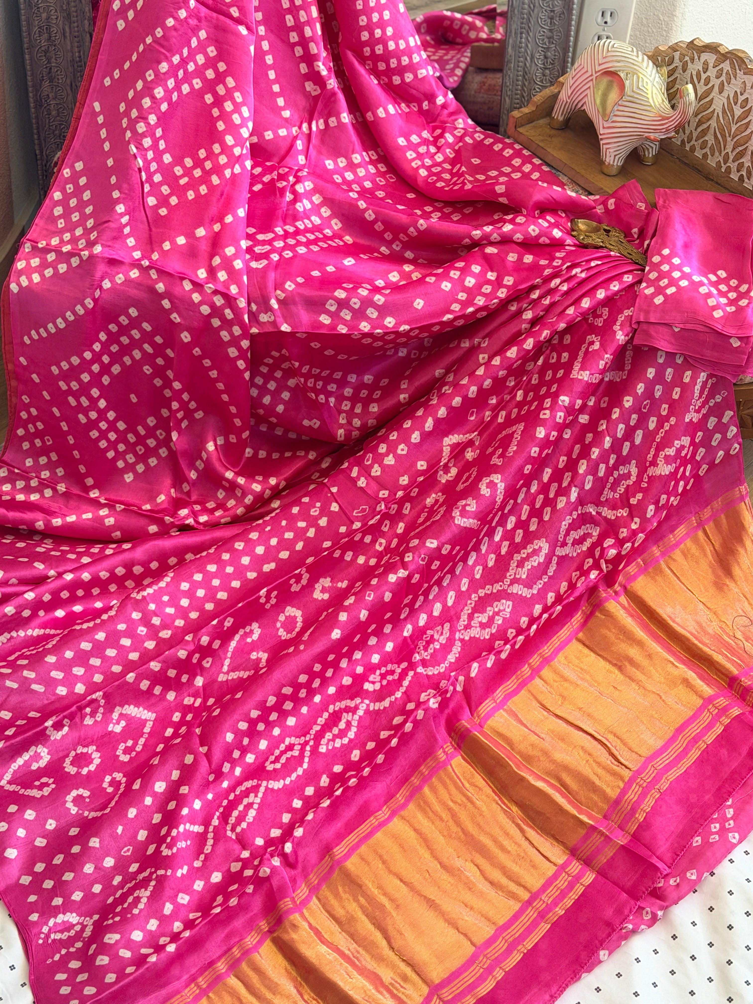 Bandhani Modal Silk Saree