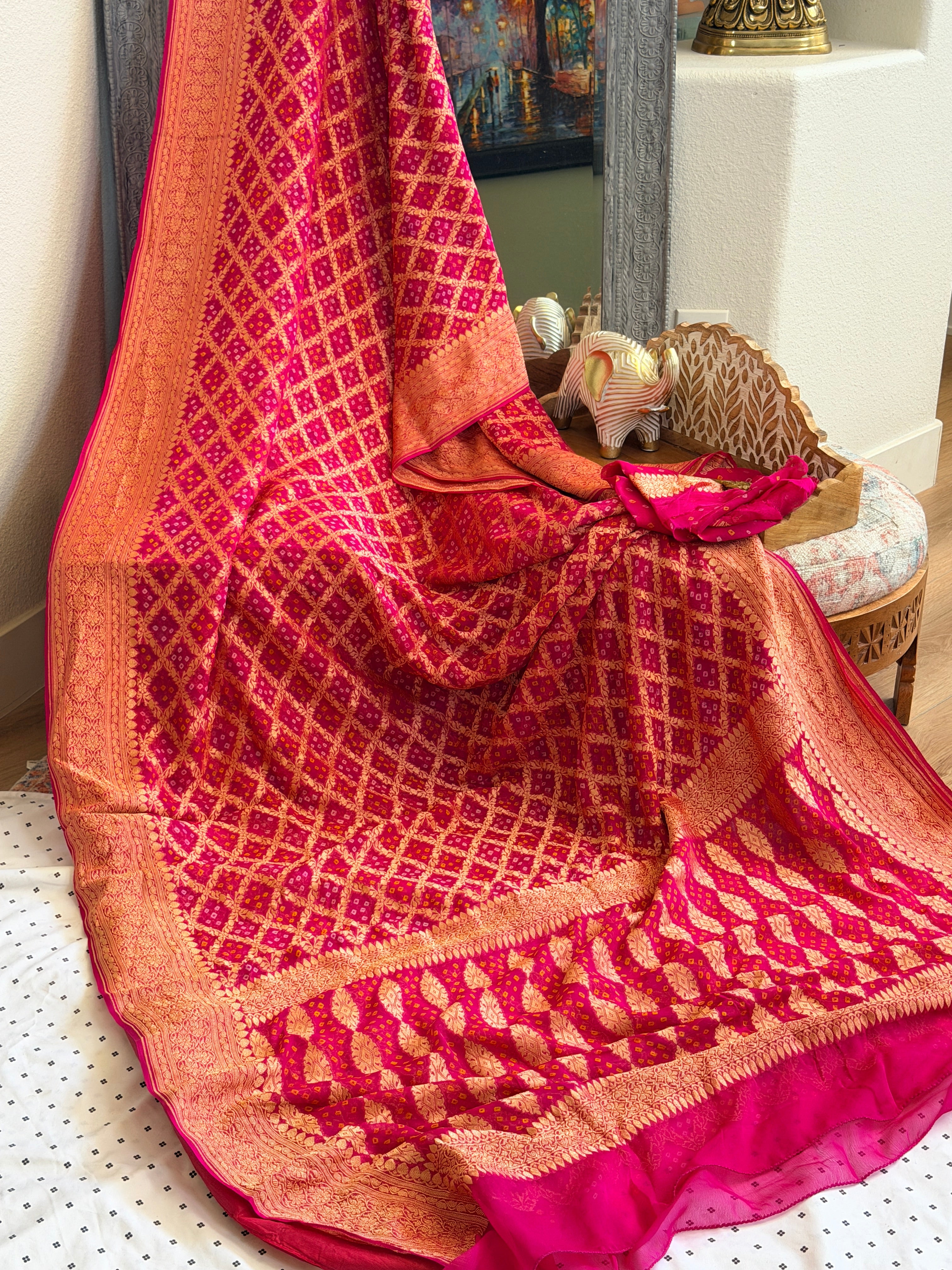 Banarasi Bandhani Saree