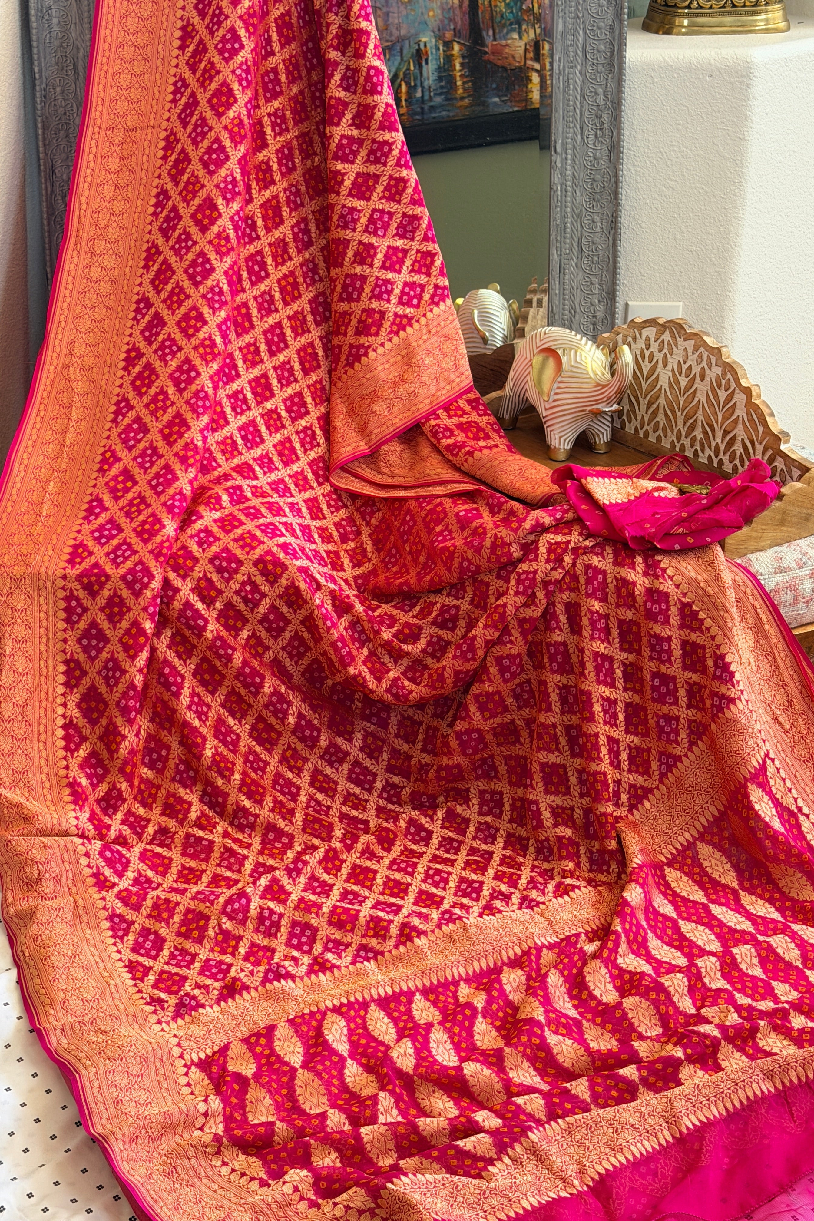 Banarasi Bandhani Saree