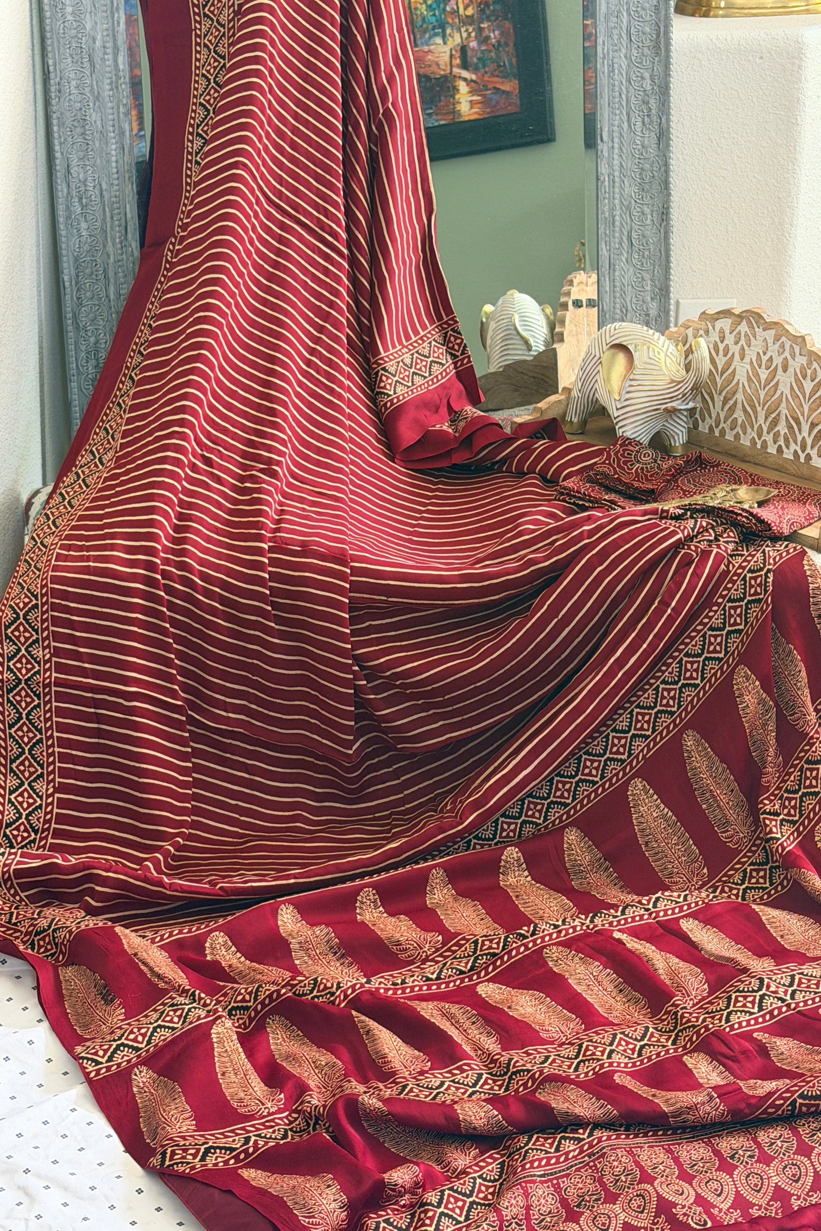 Modal Ajrak Saree