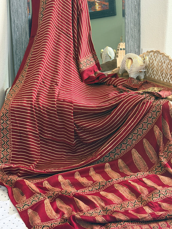 Modal Ajrak Saree