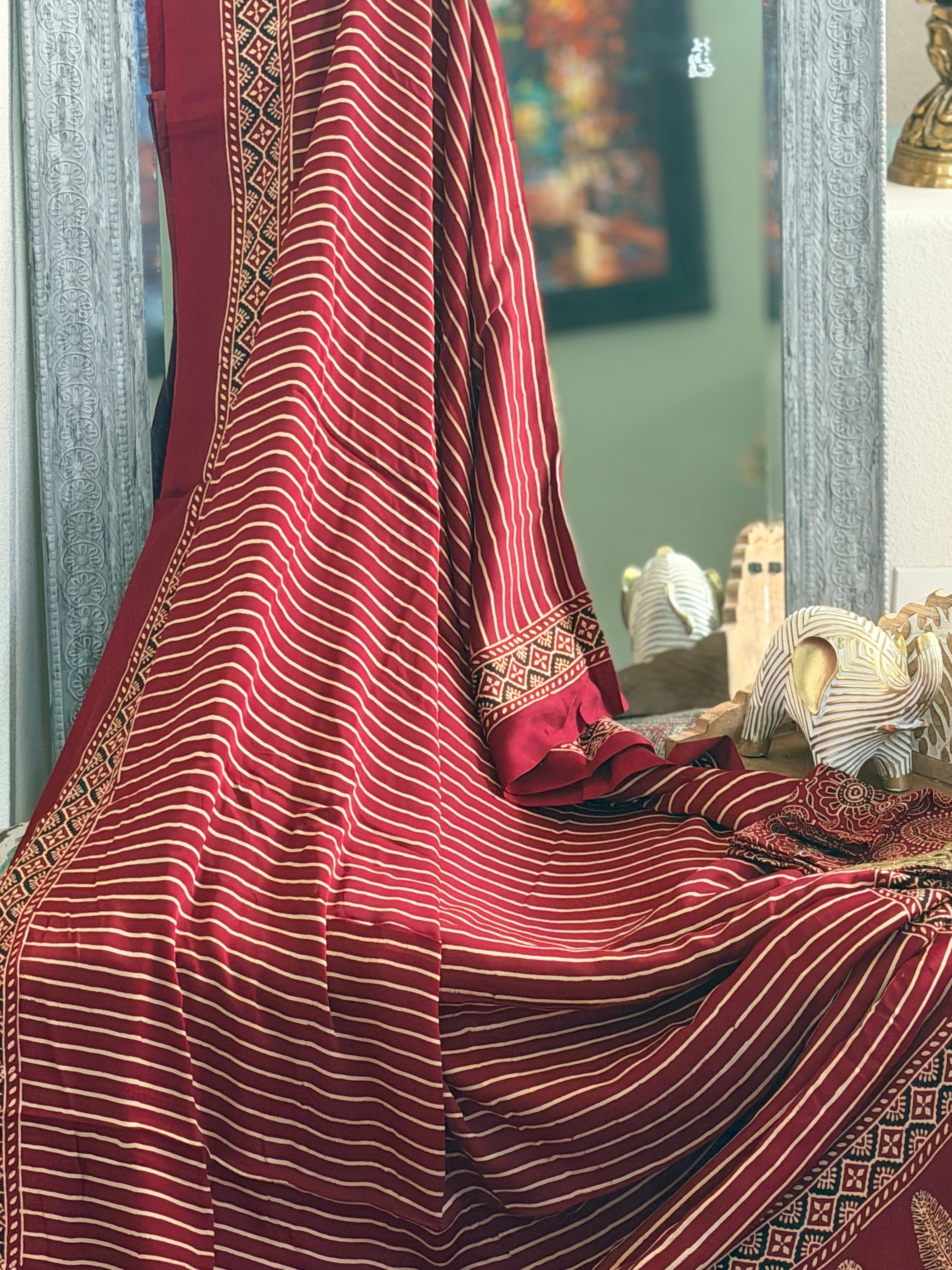Modal Ajrak Saree