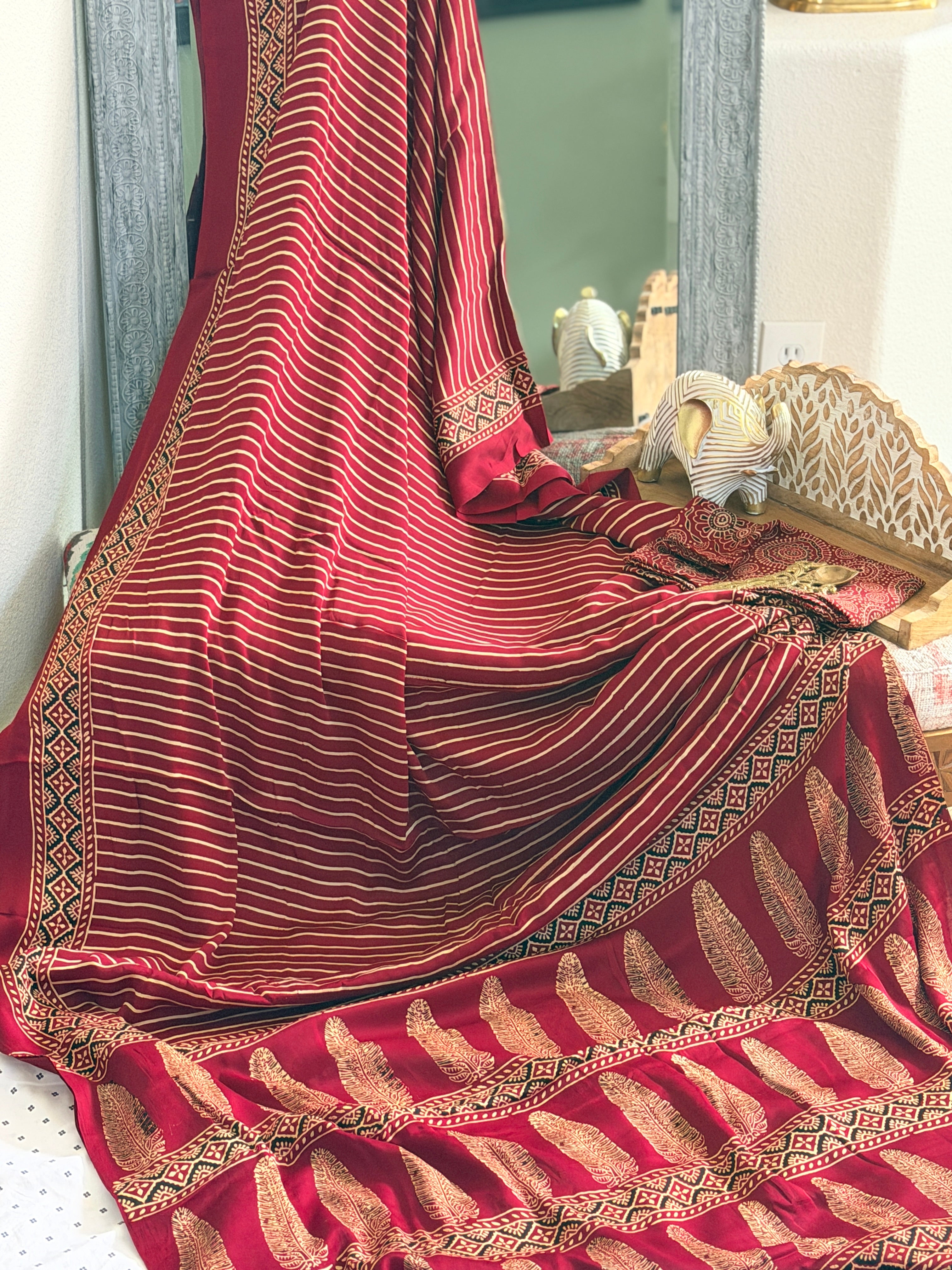 Modal Ajrak Saree