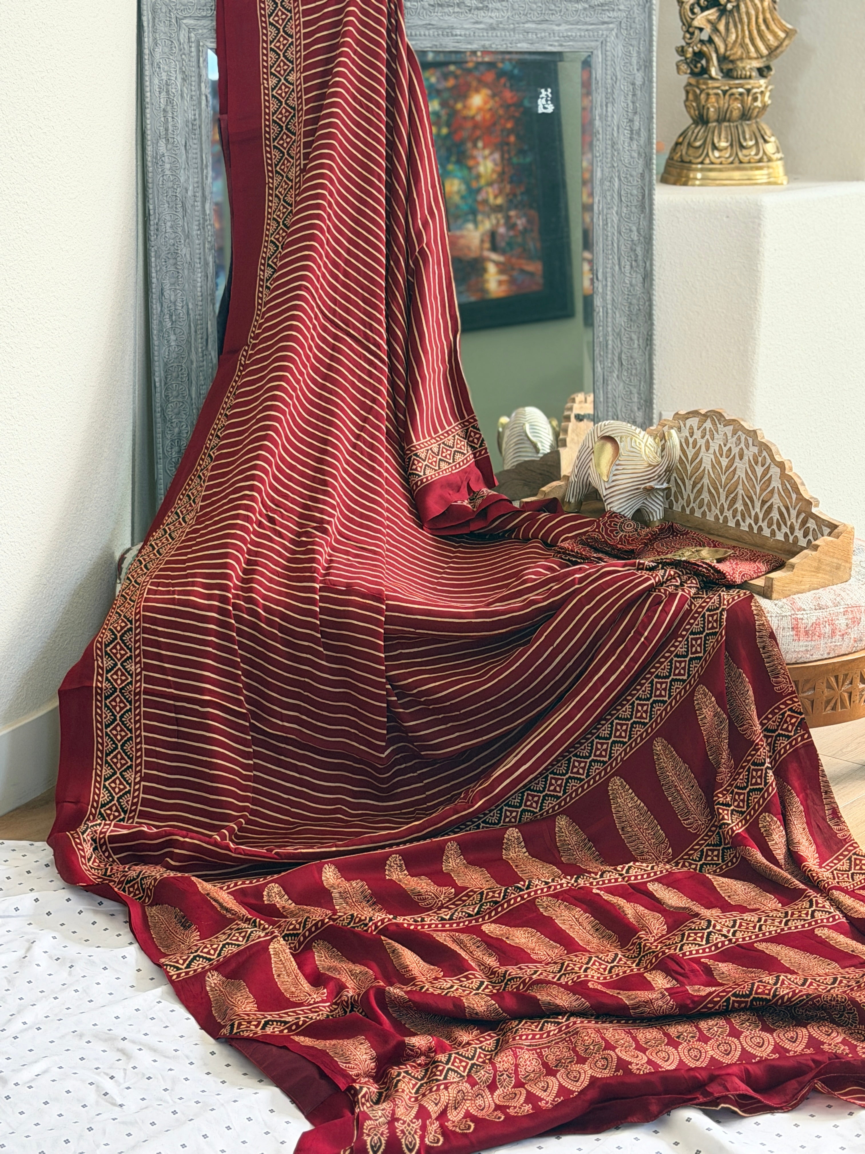Modal Ajrak Saree