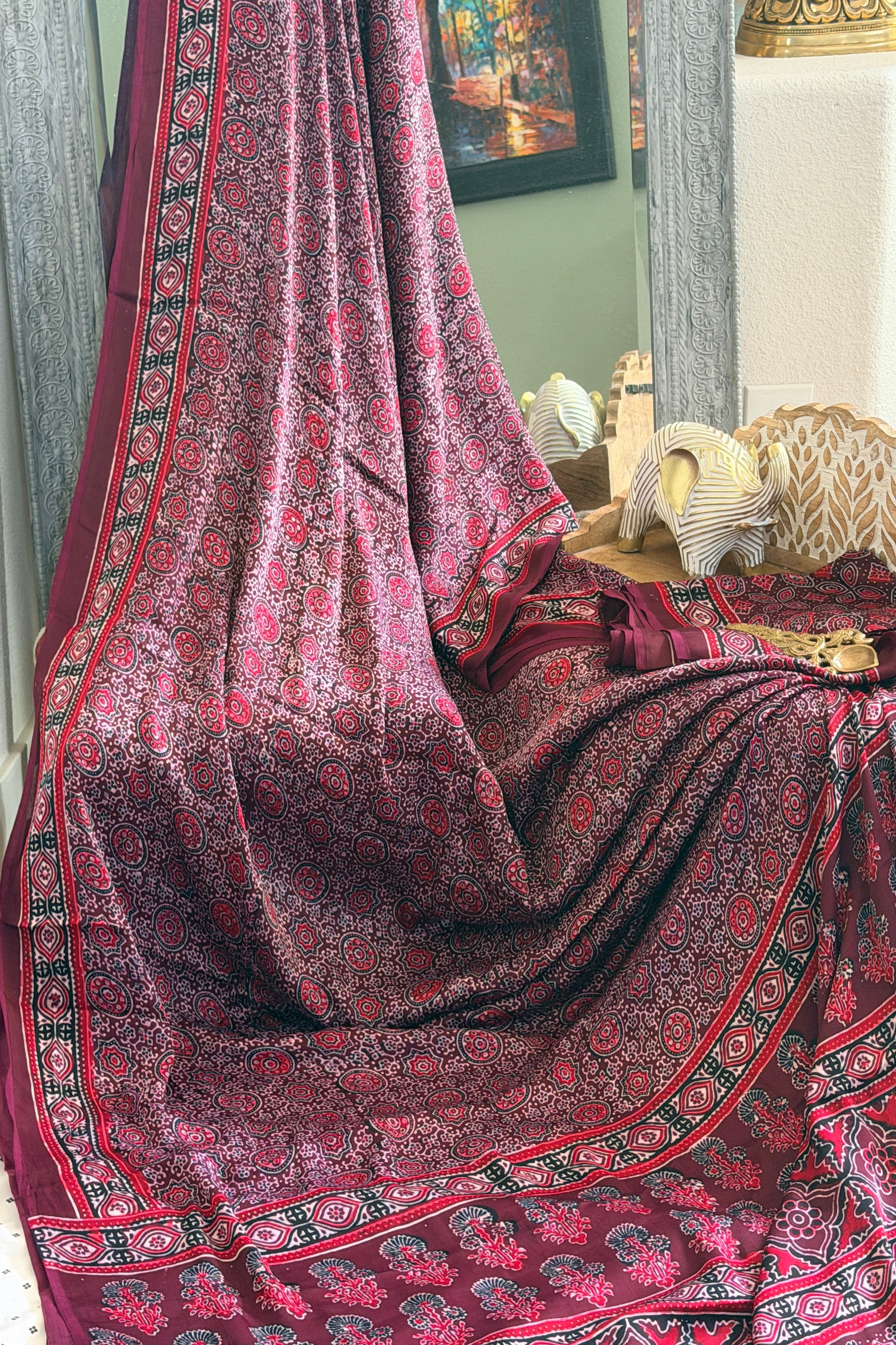Modal Ajrak Saree