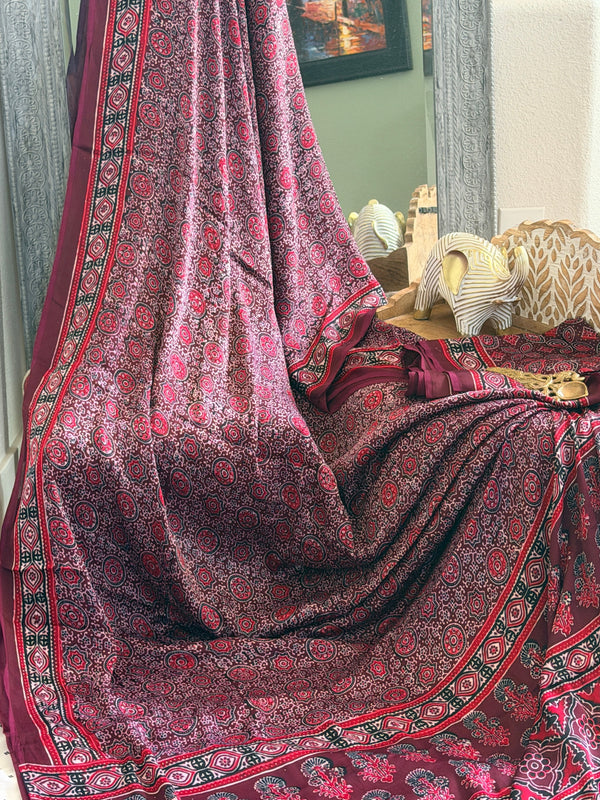 Modal Ajrak Saree