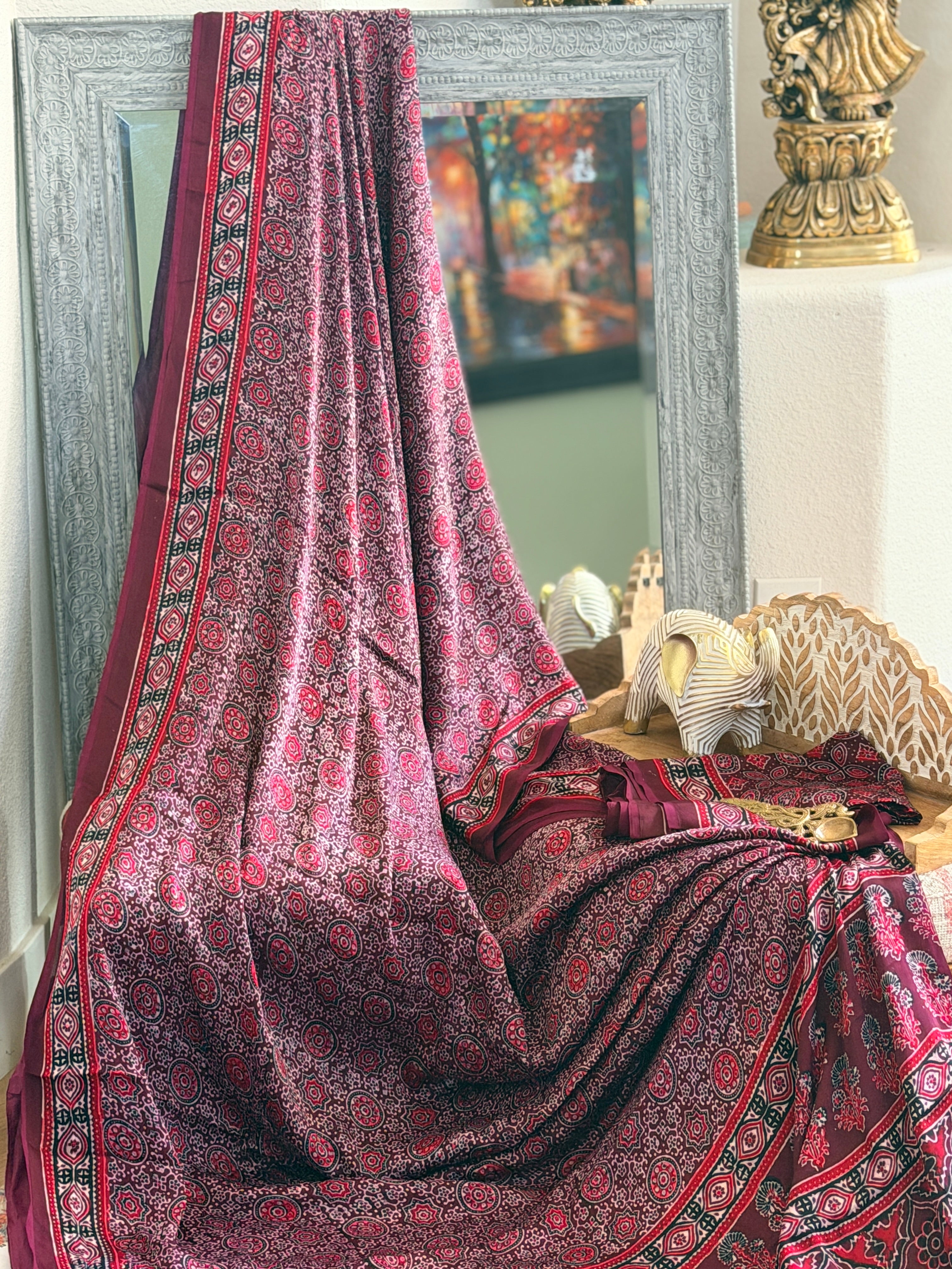 Modal Ajrak Saree