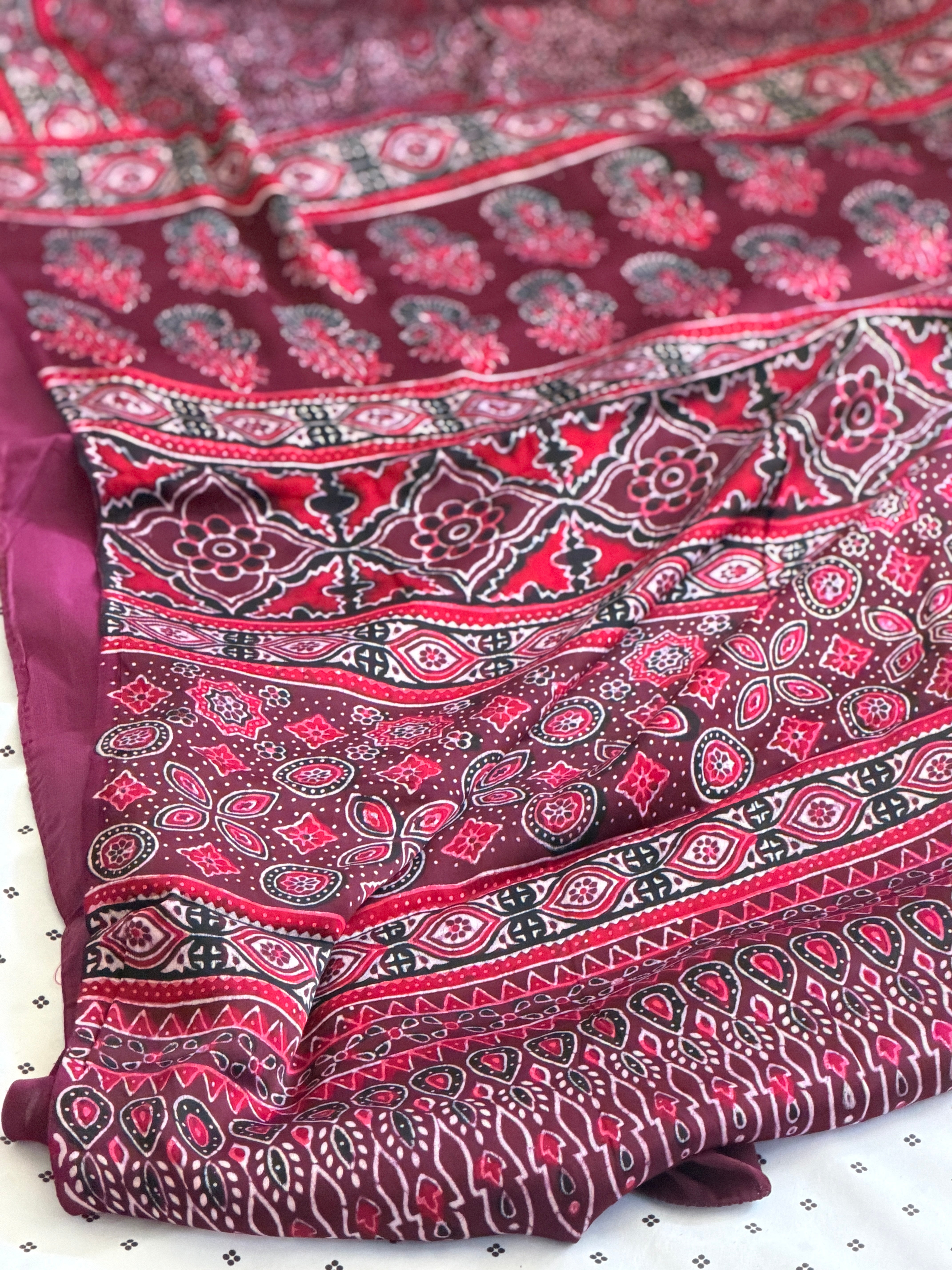 Modal Ajrak Saree