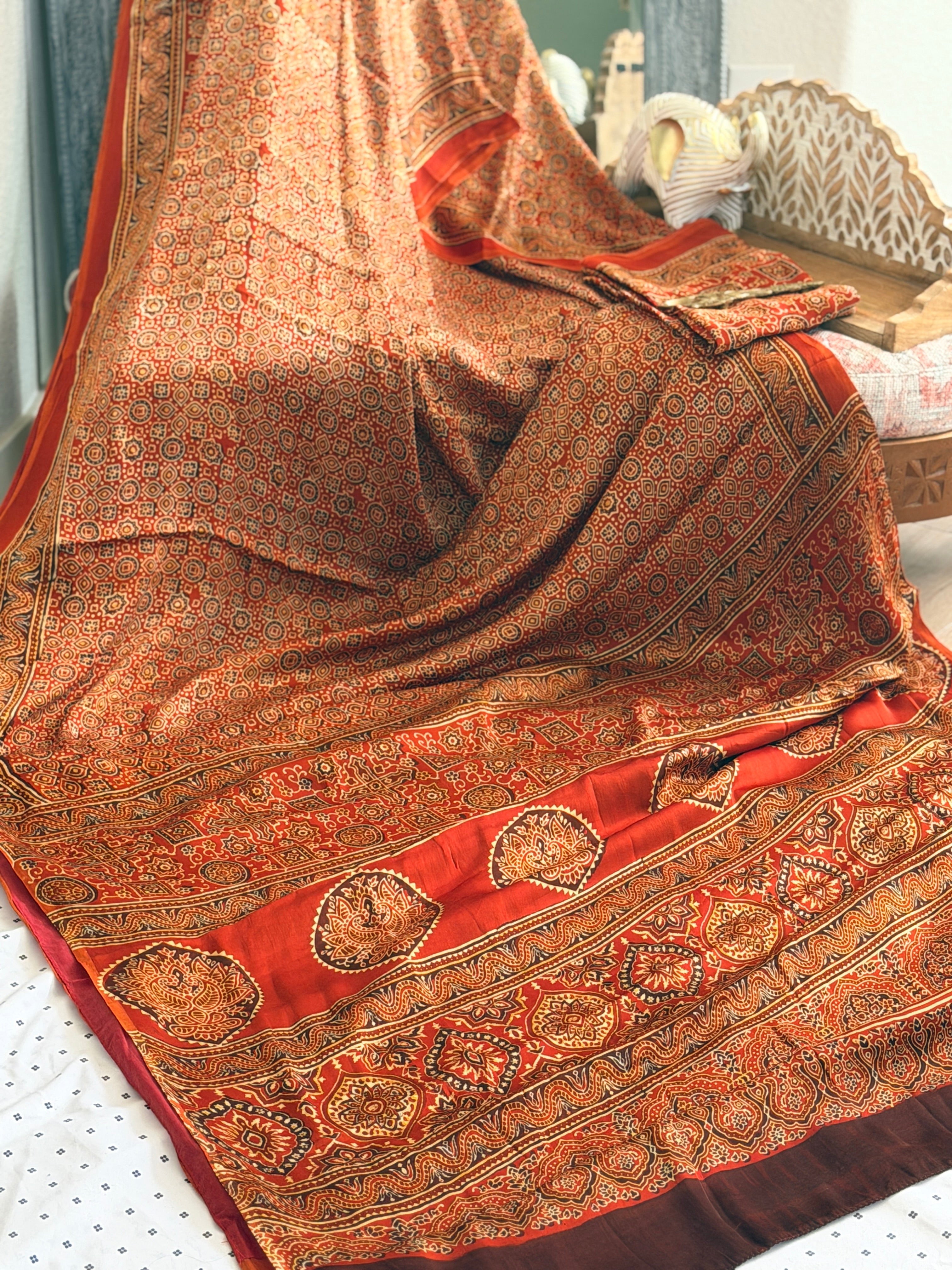 Modal Ajrak Saree