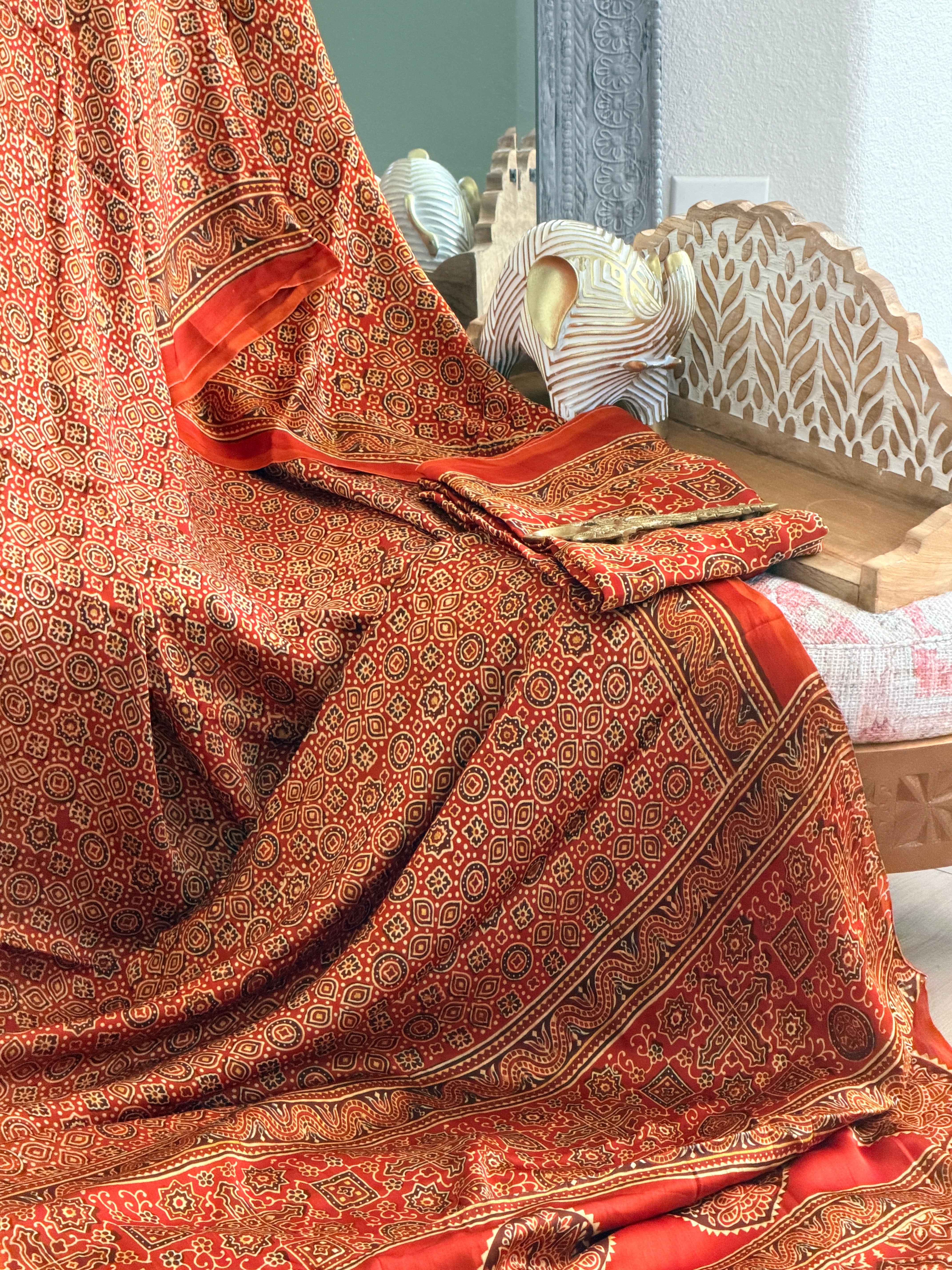 Modal Ajrak Saree