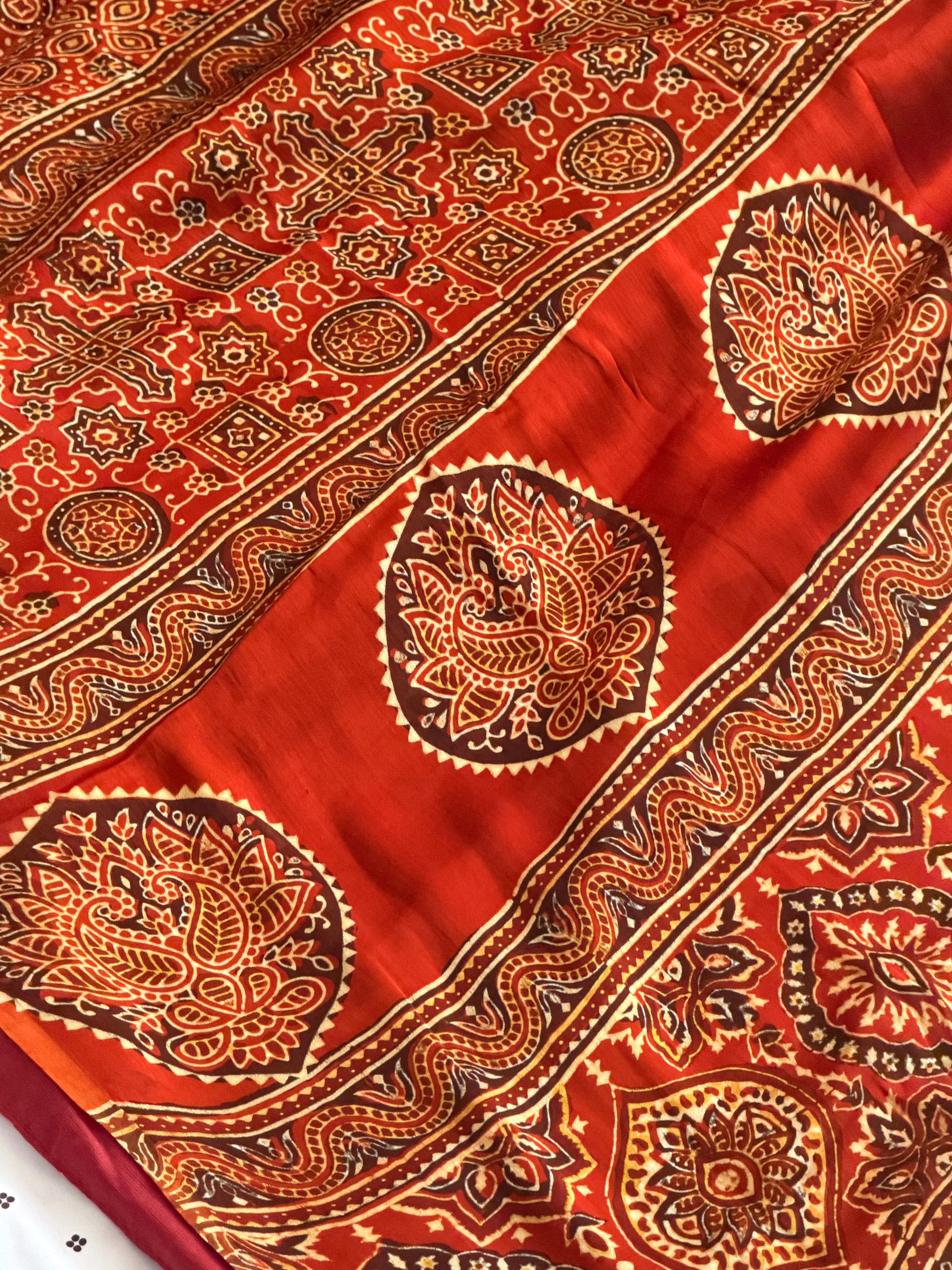 Modal Ajrak Saree
