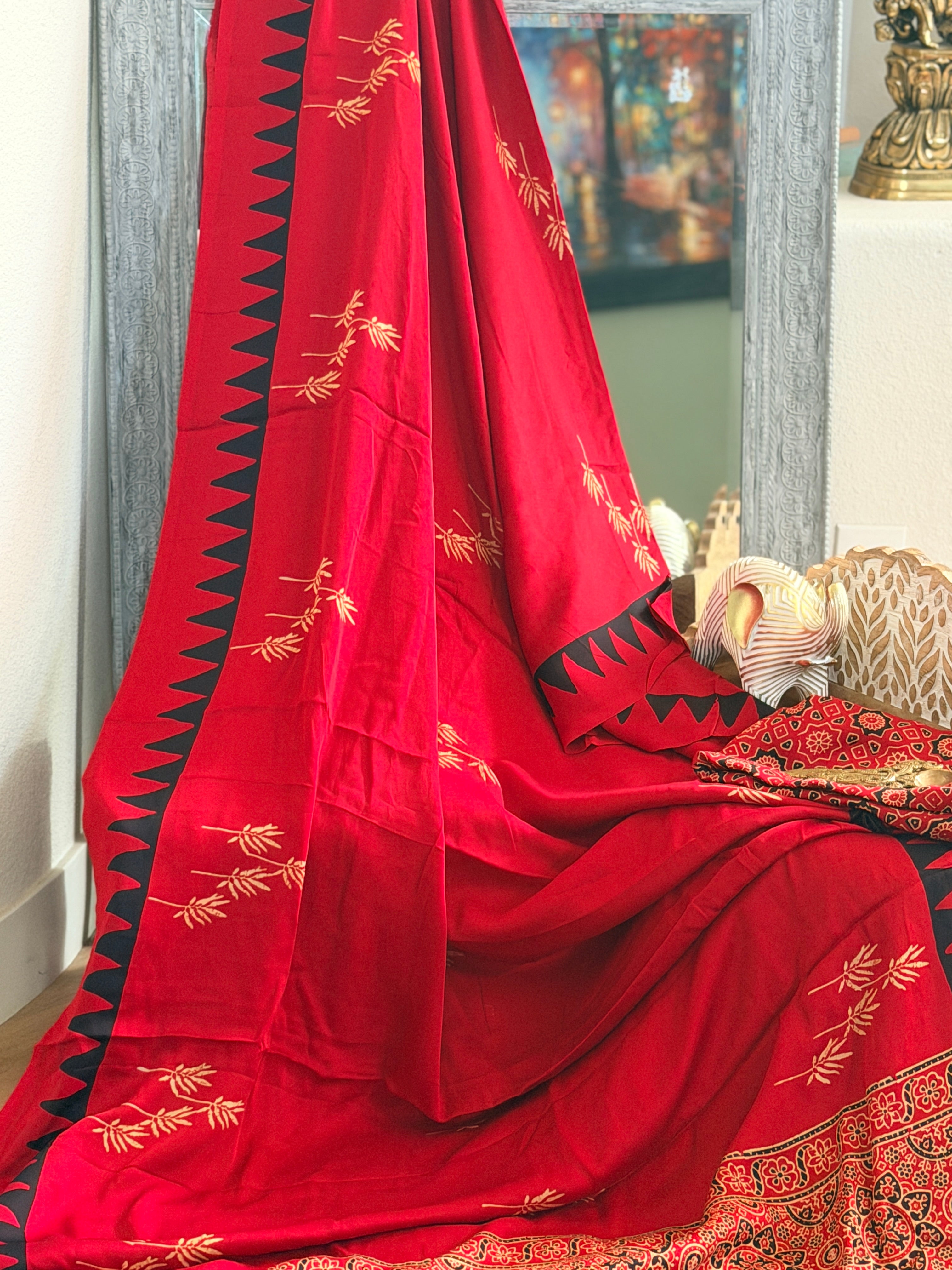 Modal Ajrak Saree