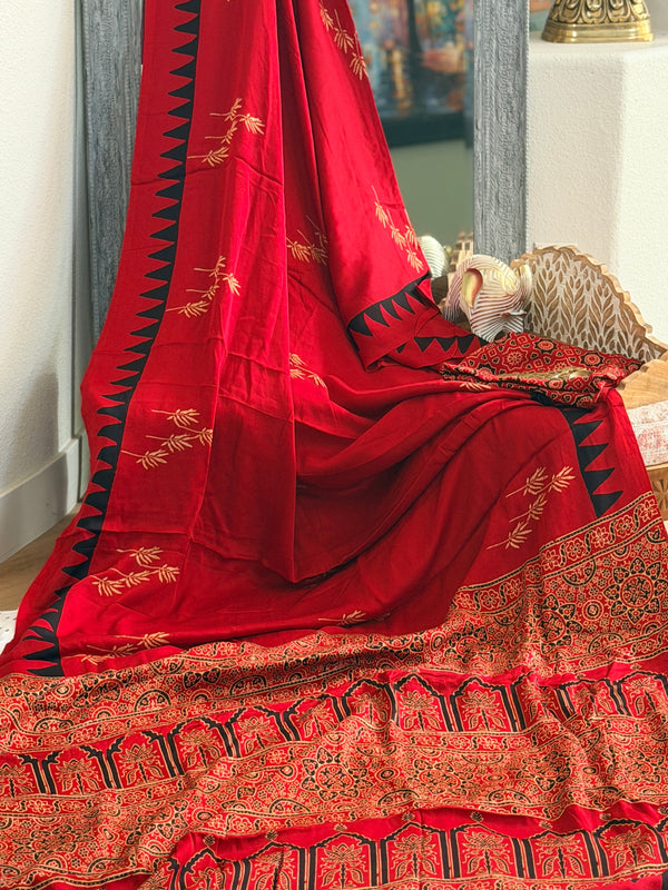Modal Ajrak Saree
