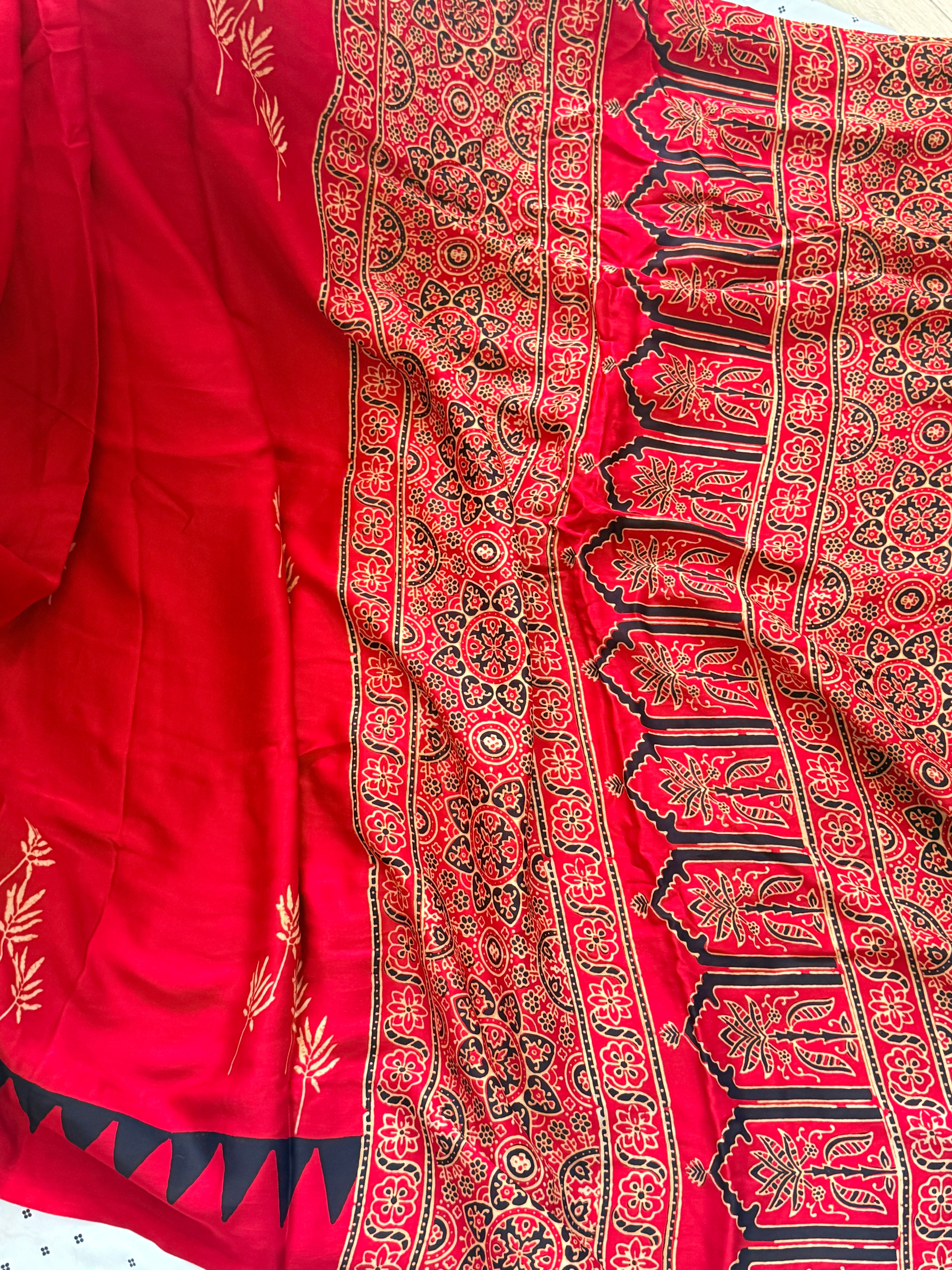 Modal Ajrak Saree