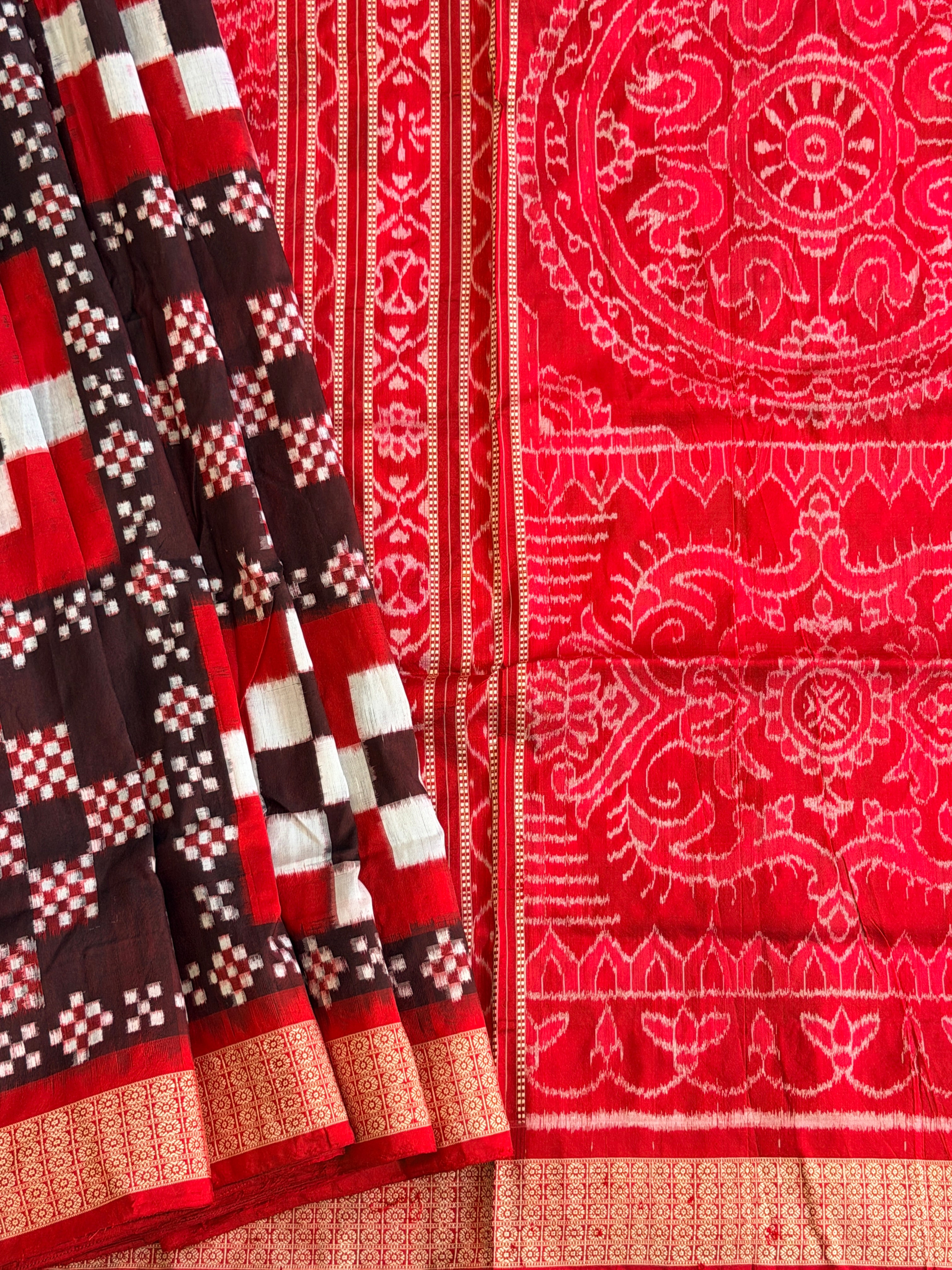 Red utkallaxmi original sambalpuri saree