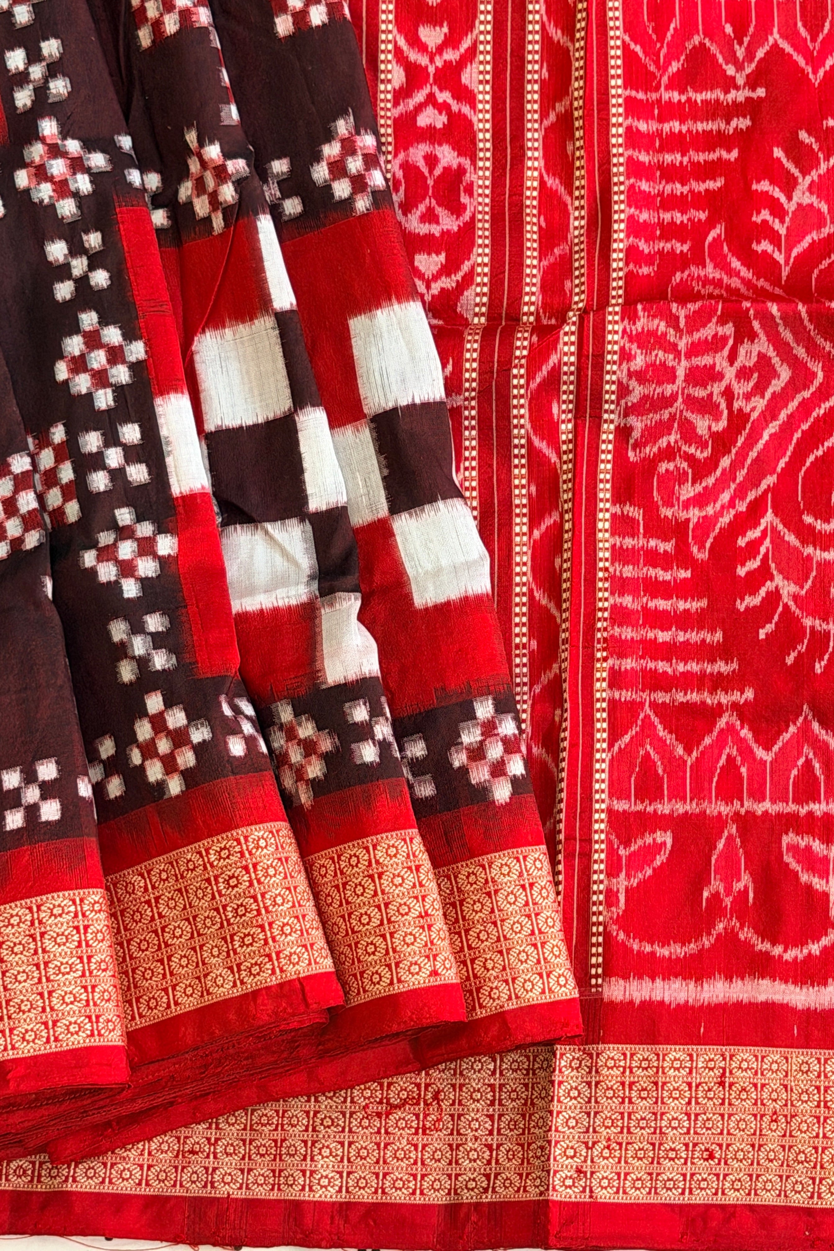 Red utkallaxmi original sambalpuri saree