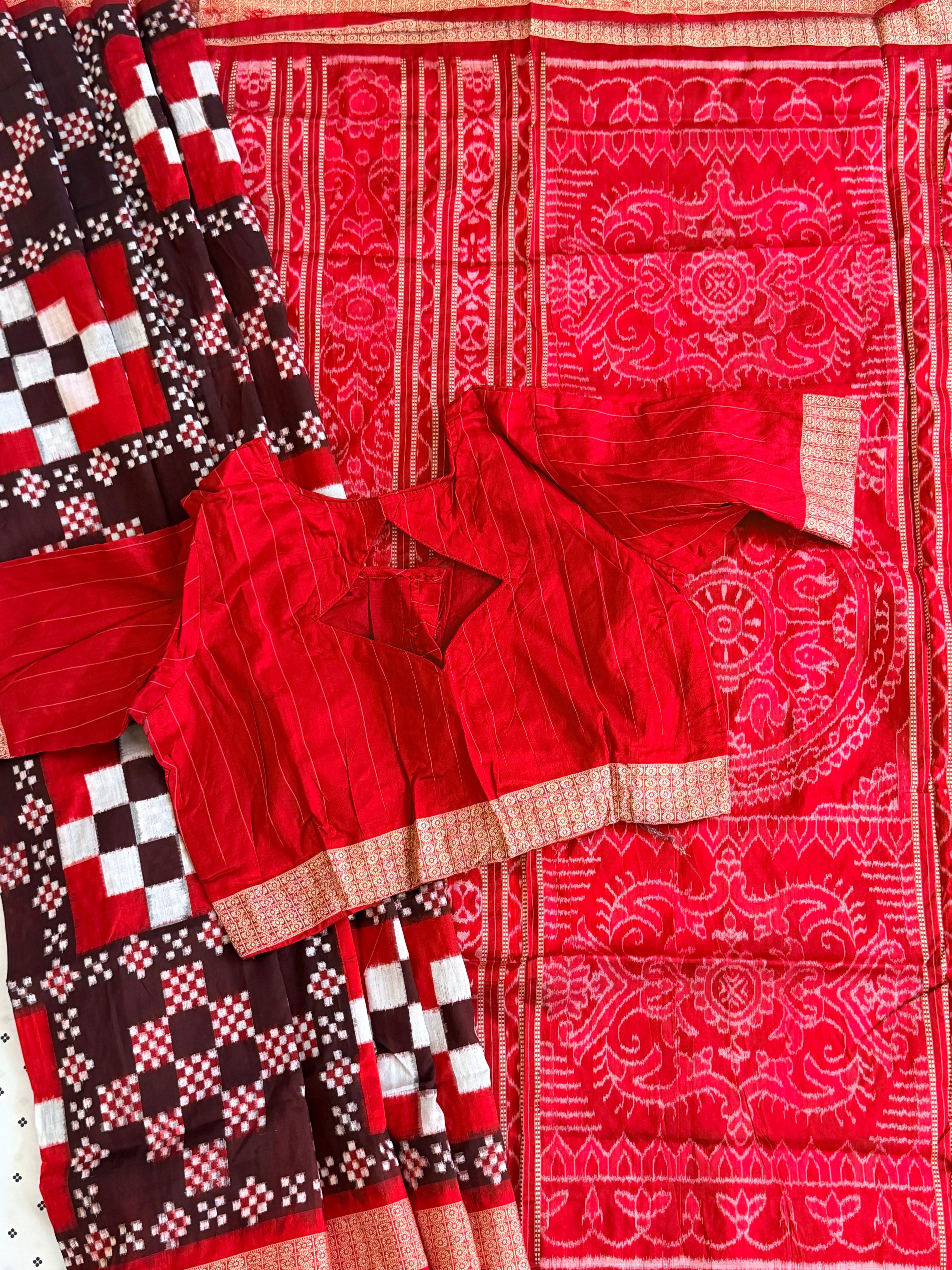 Red utkallaxmi original sambalpuri saree