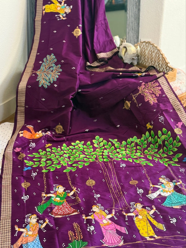 Raja doli theme on bomkai silk