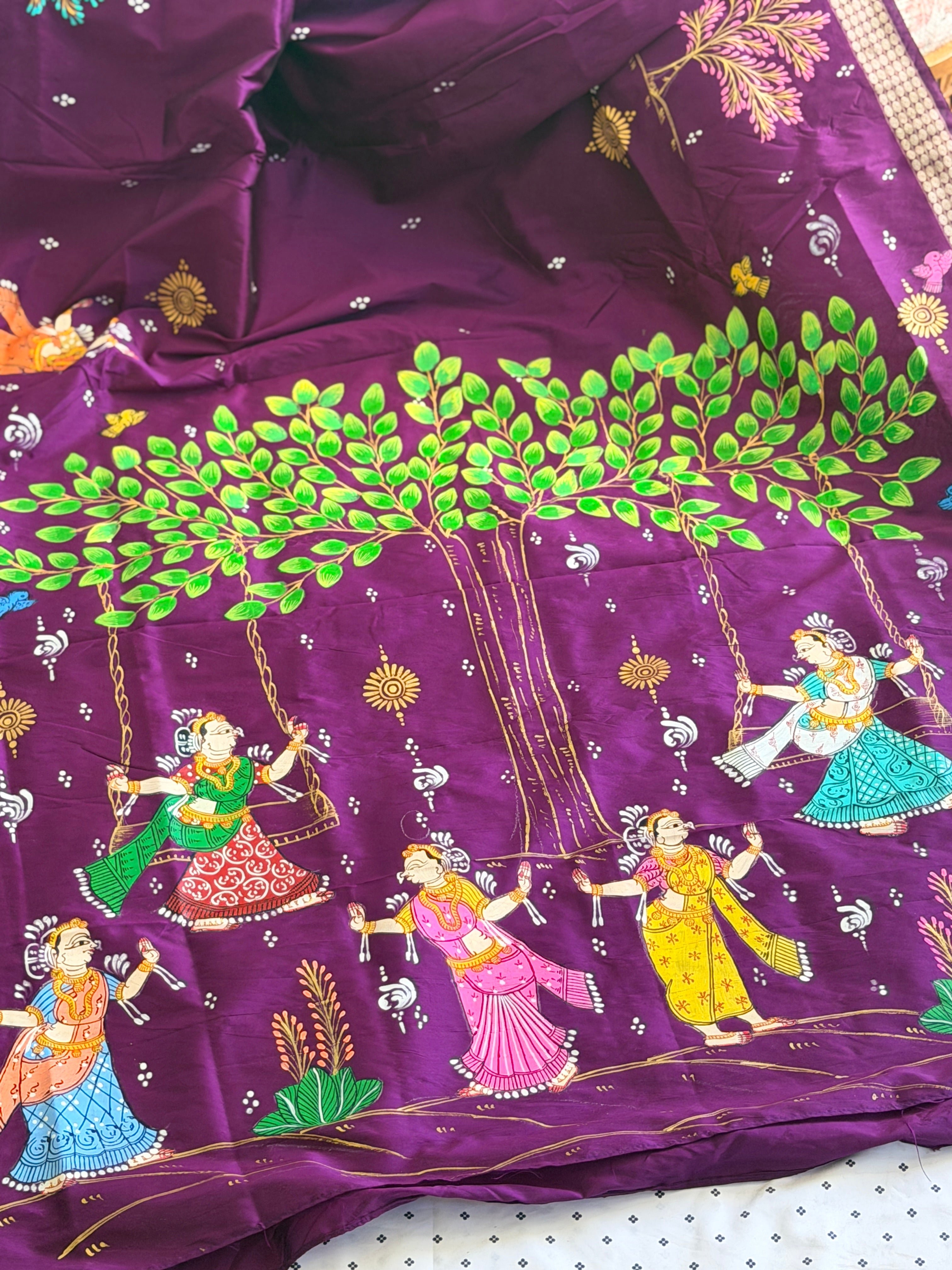Raja doli theme on bomkai silk