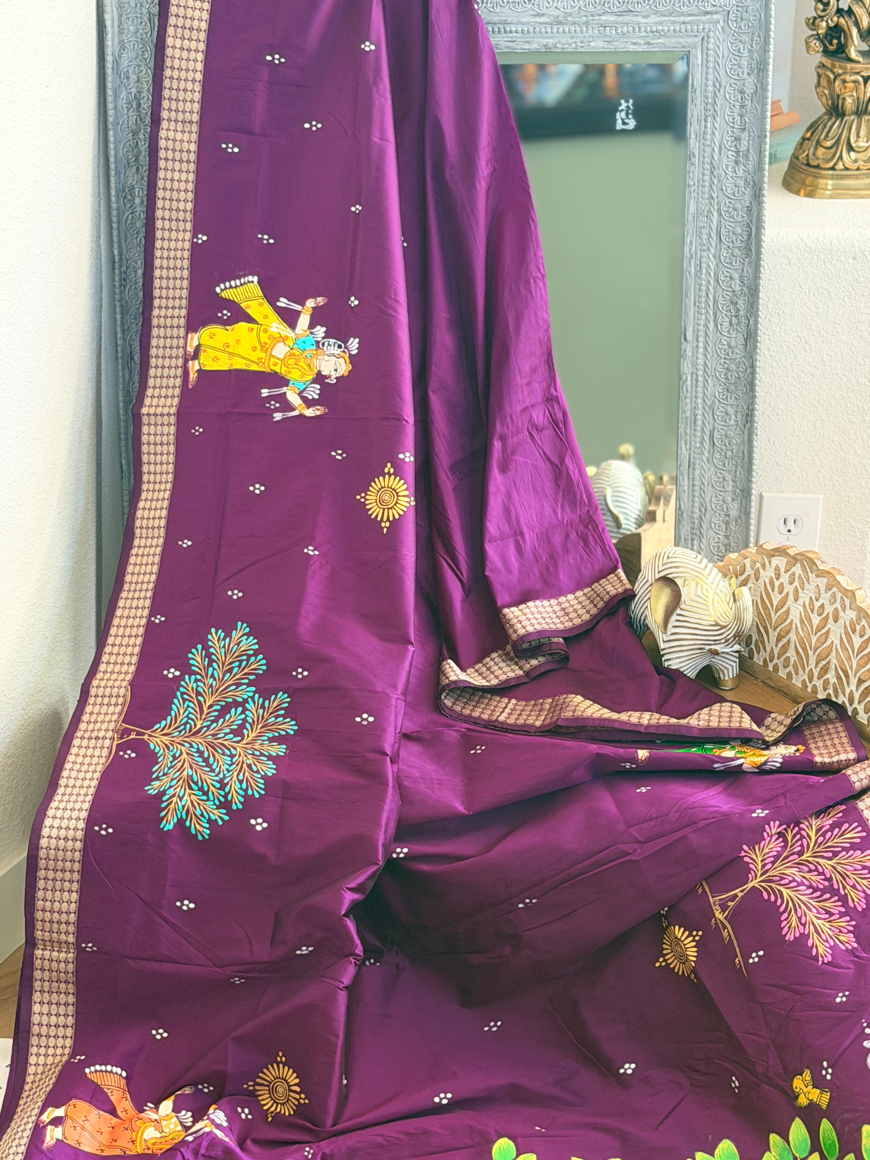 Raja doli theme on bomkai silk