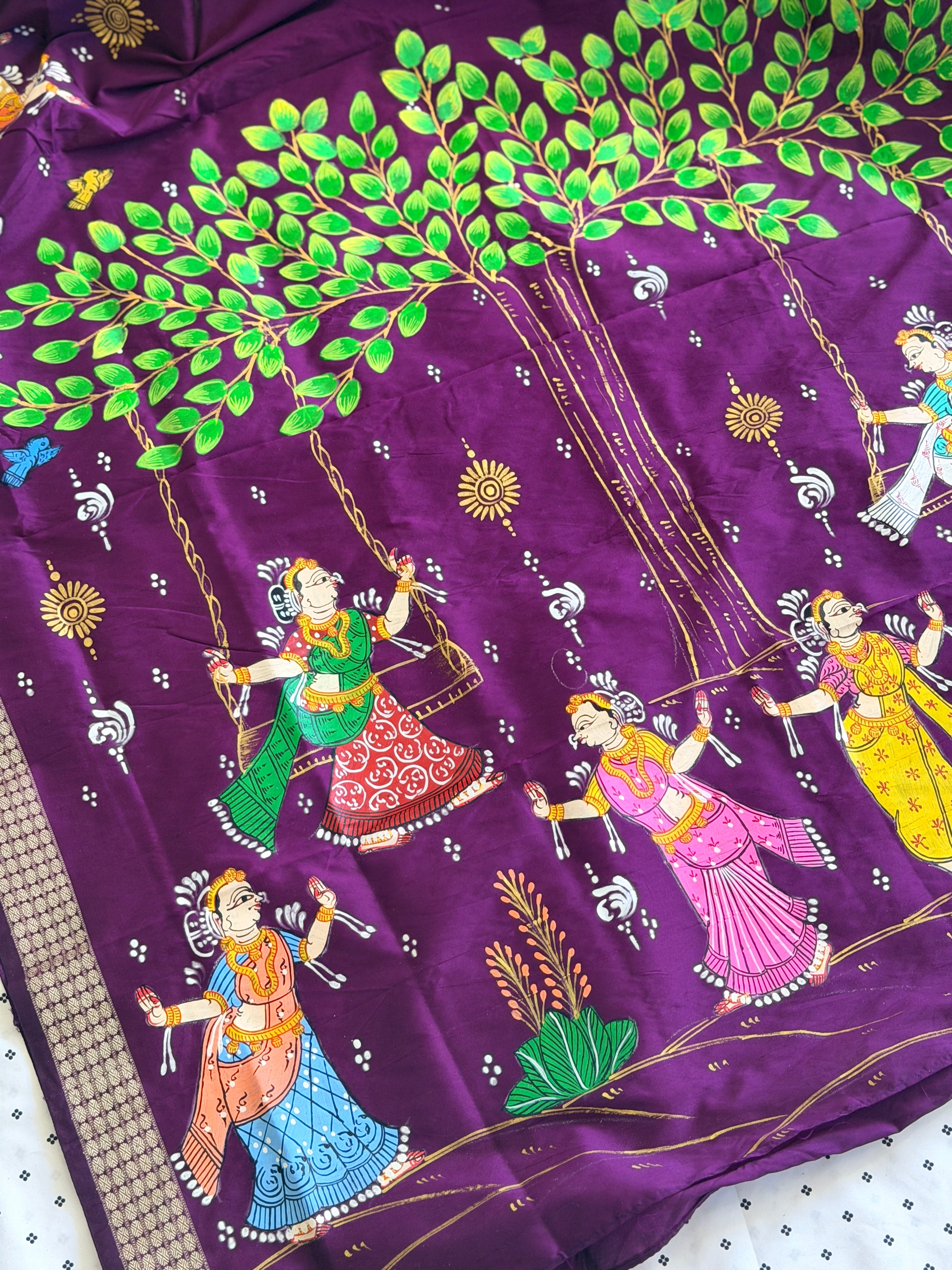 Raja doli theme on bomkai silk