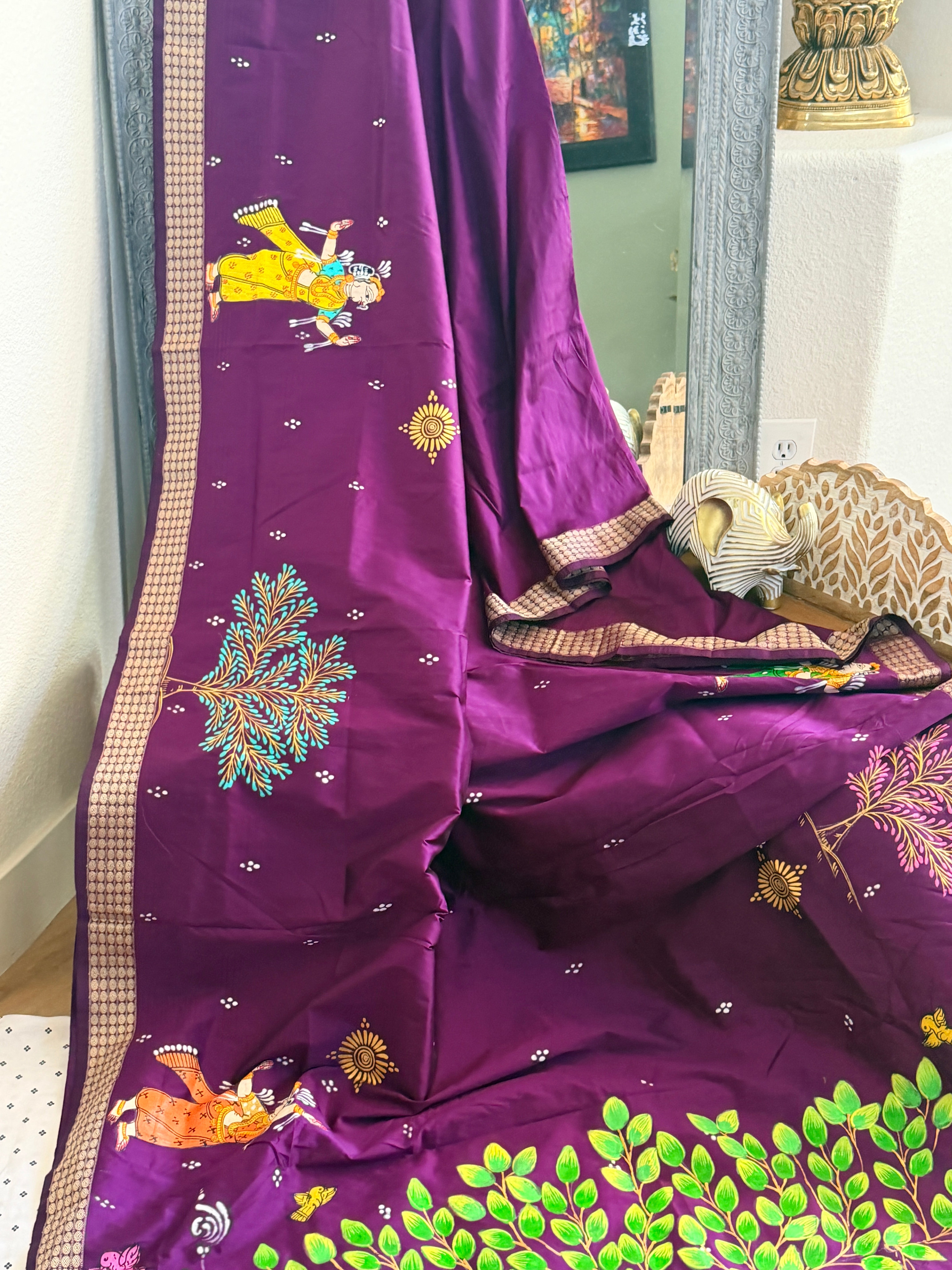 Raja doli theme on bomkai silk