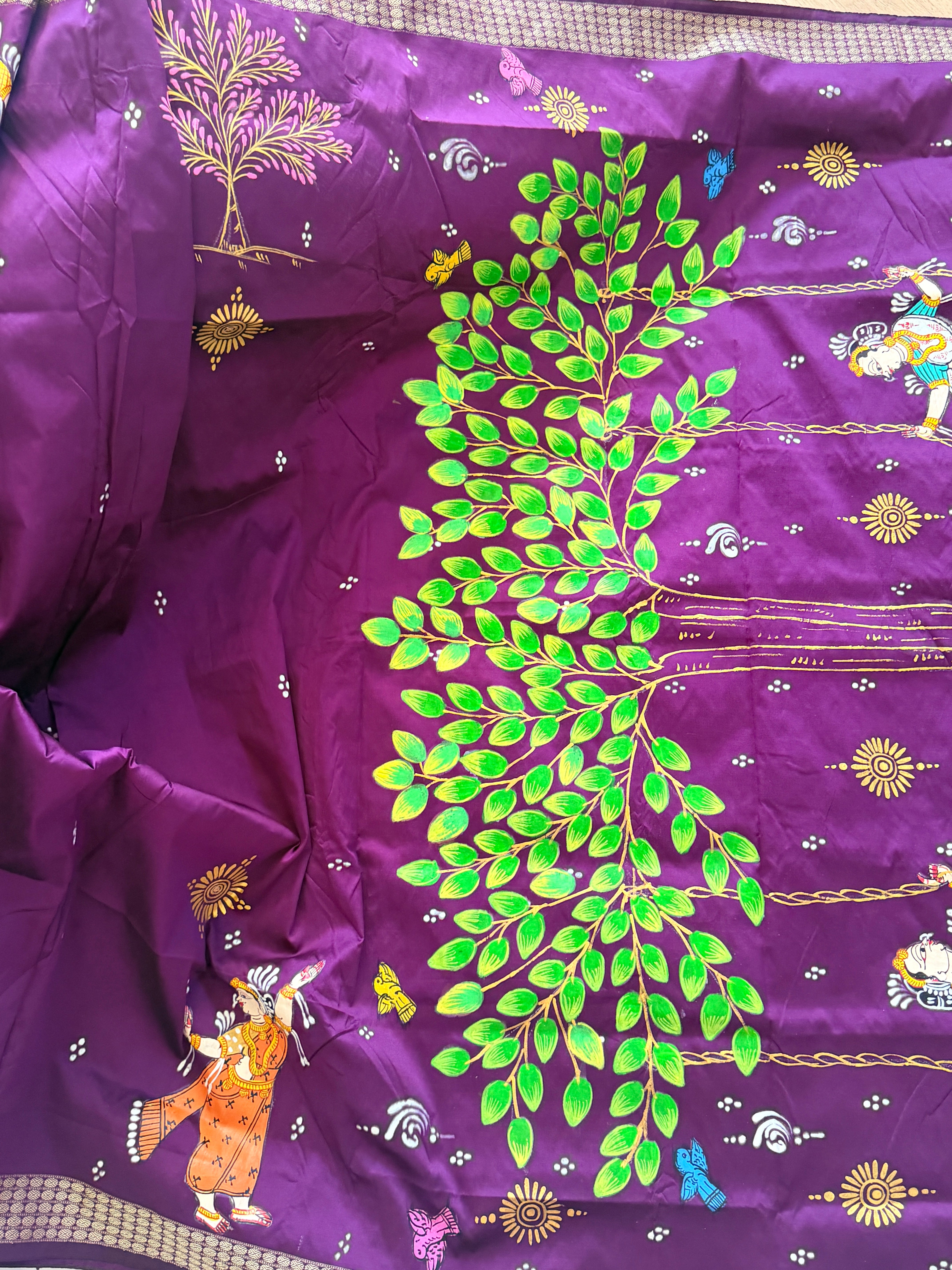 Raja doli theme on bomkai silk
