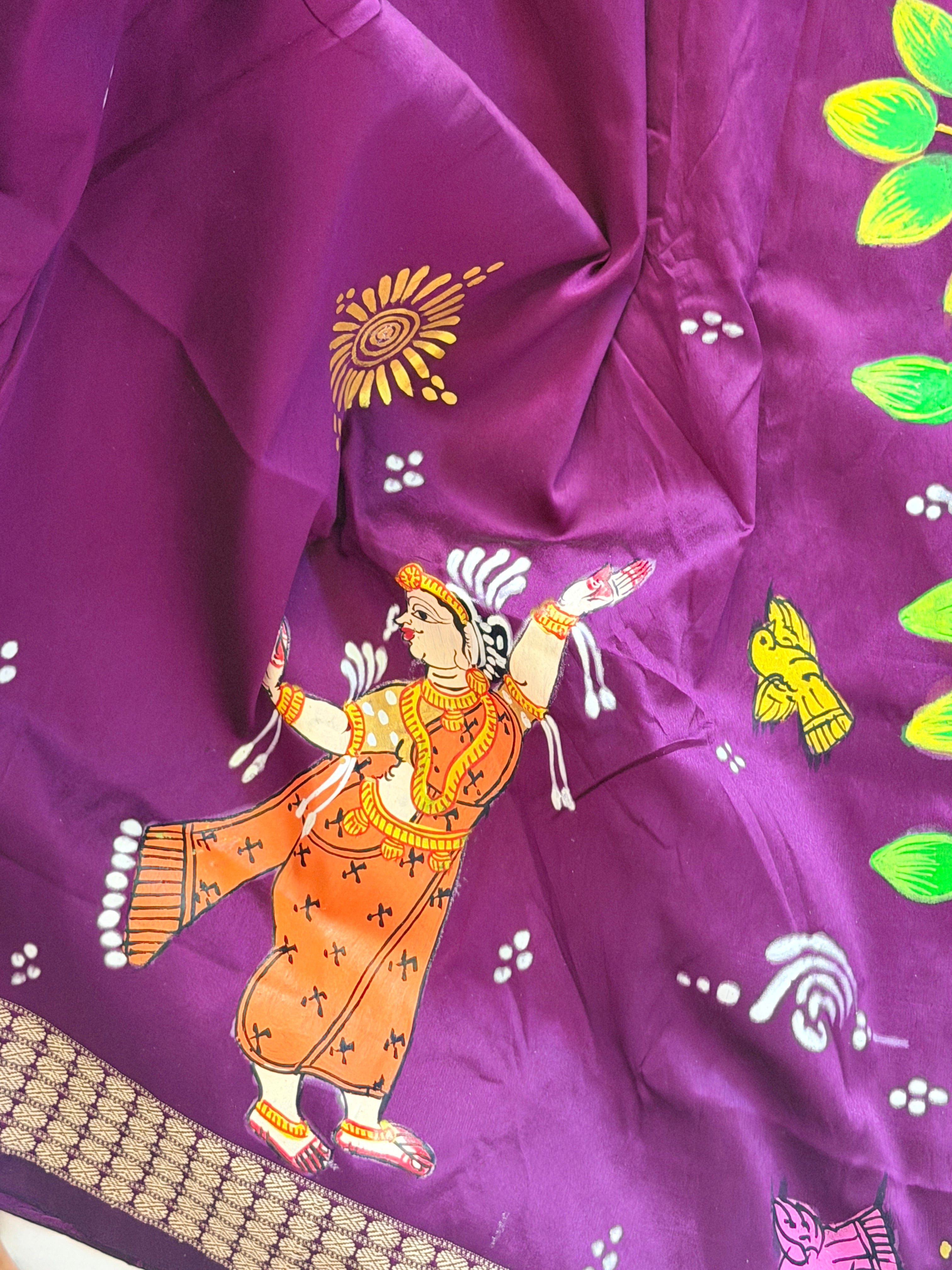 Raja doli theme on bomkai silk