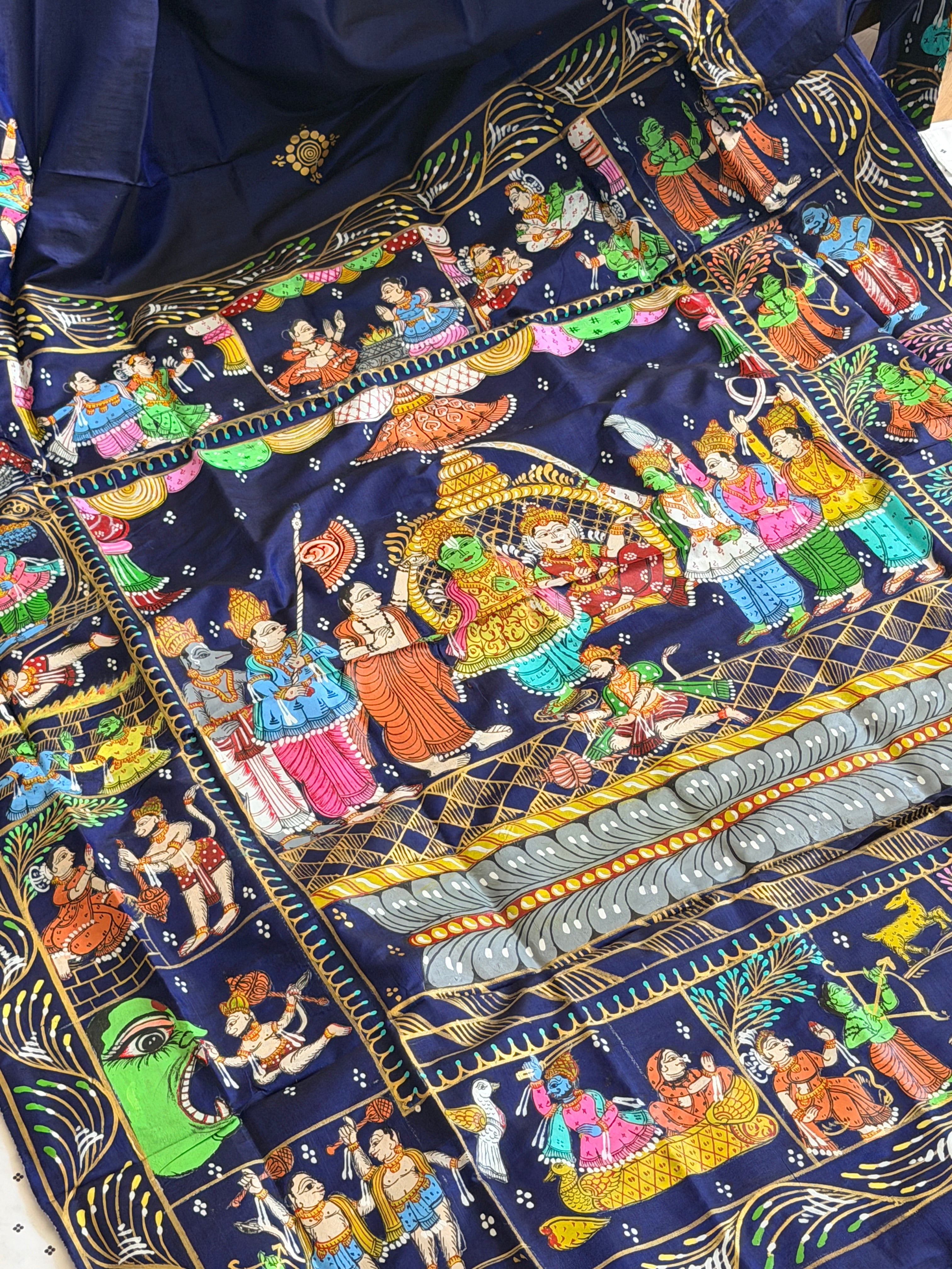 Ram darbar theme on pure silk